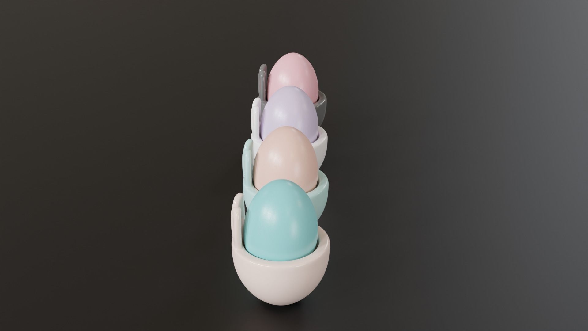 Easter Eggs in Bunny Cups  3D model_3