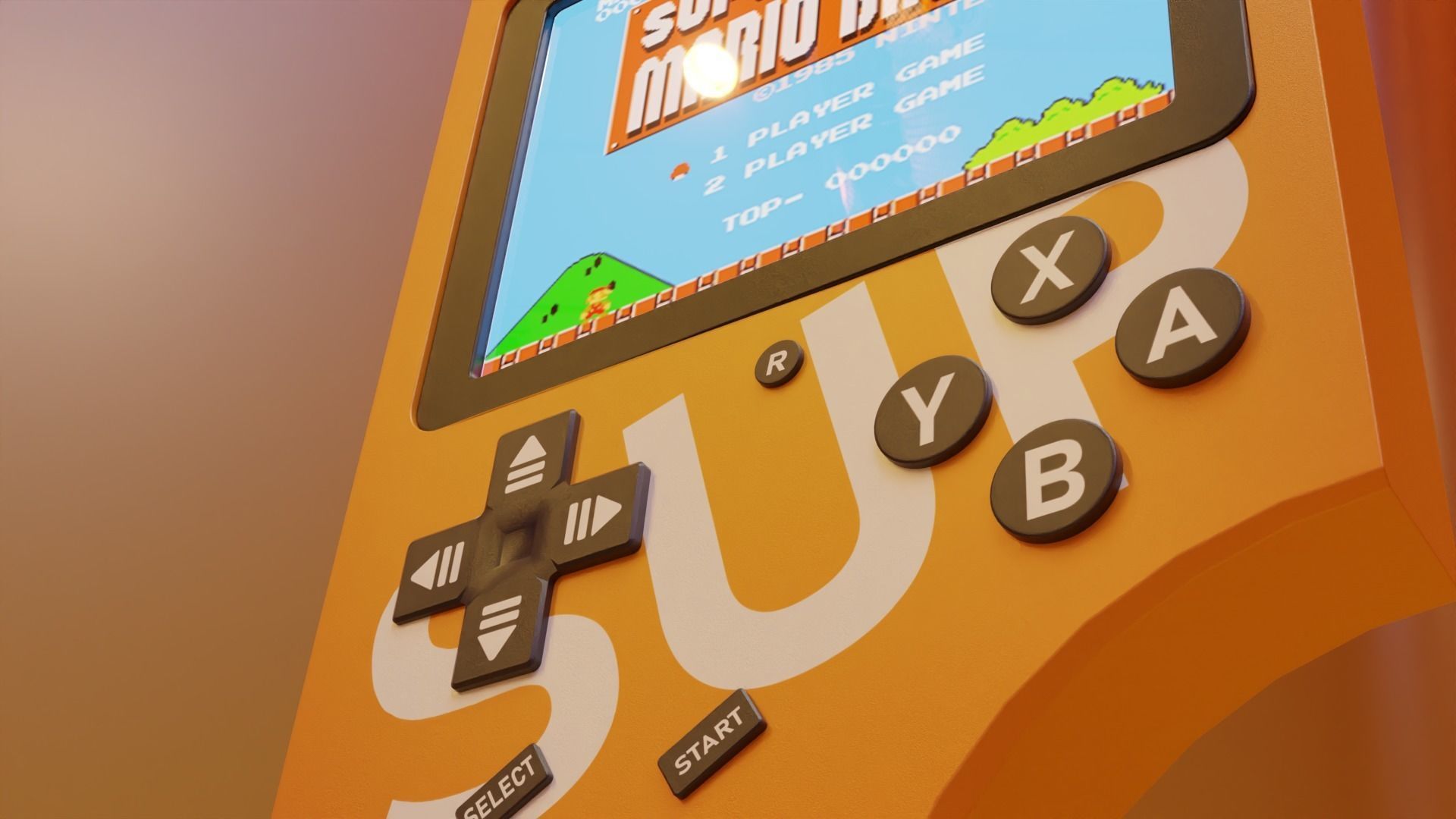 Handheld Console Classic Retro Video Gaming  Low-poly 3D model 3D model_3