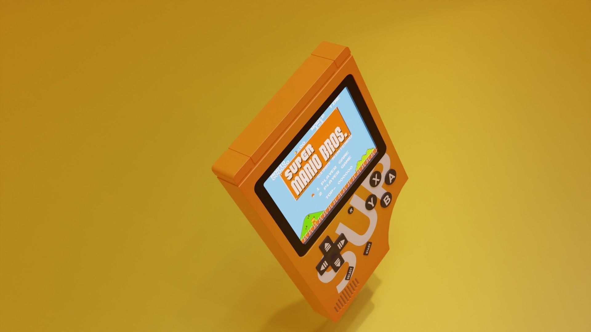 Handheld Console Classic Retro Video Gaming  Low-poly 3D model 3D model_4