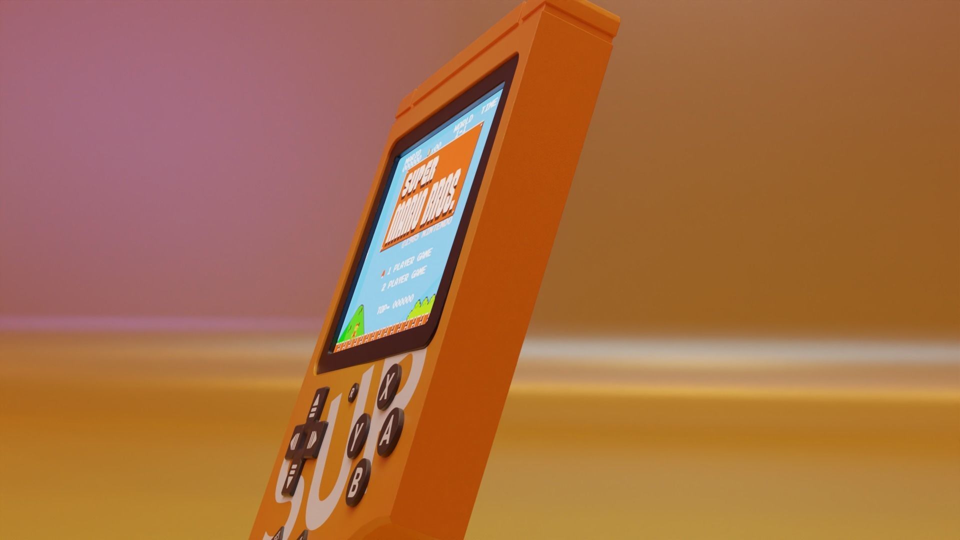 Handheld Console Classic Retro Video Gaming  Low-poly 3D model 3D model_5