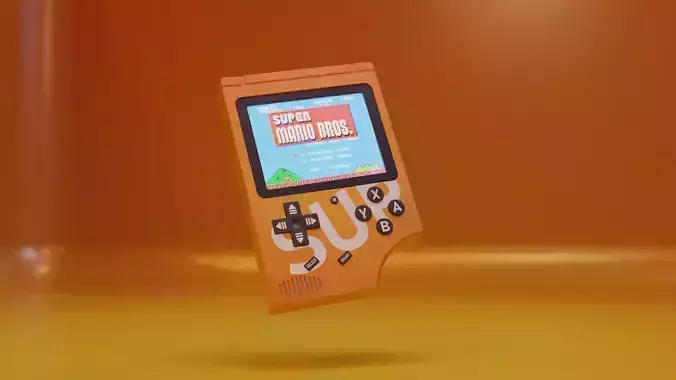 Handheld Console Classic Retro Video Gaming  Low-poly 3D model 3D model