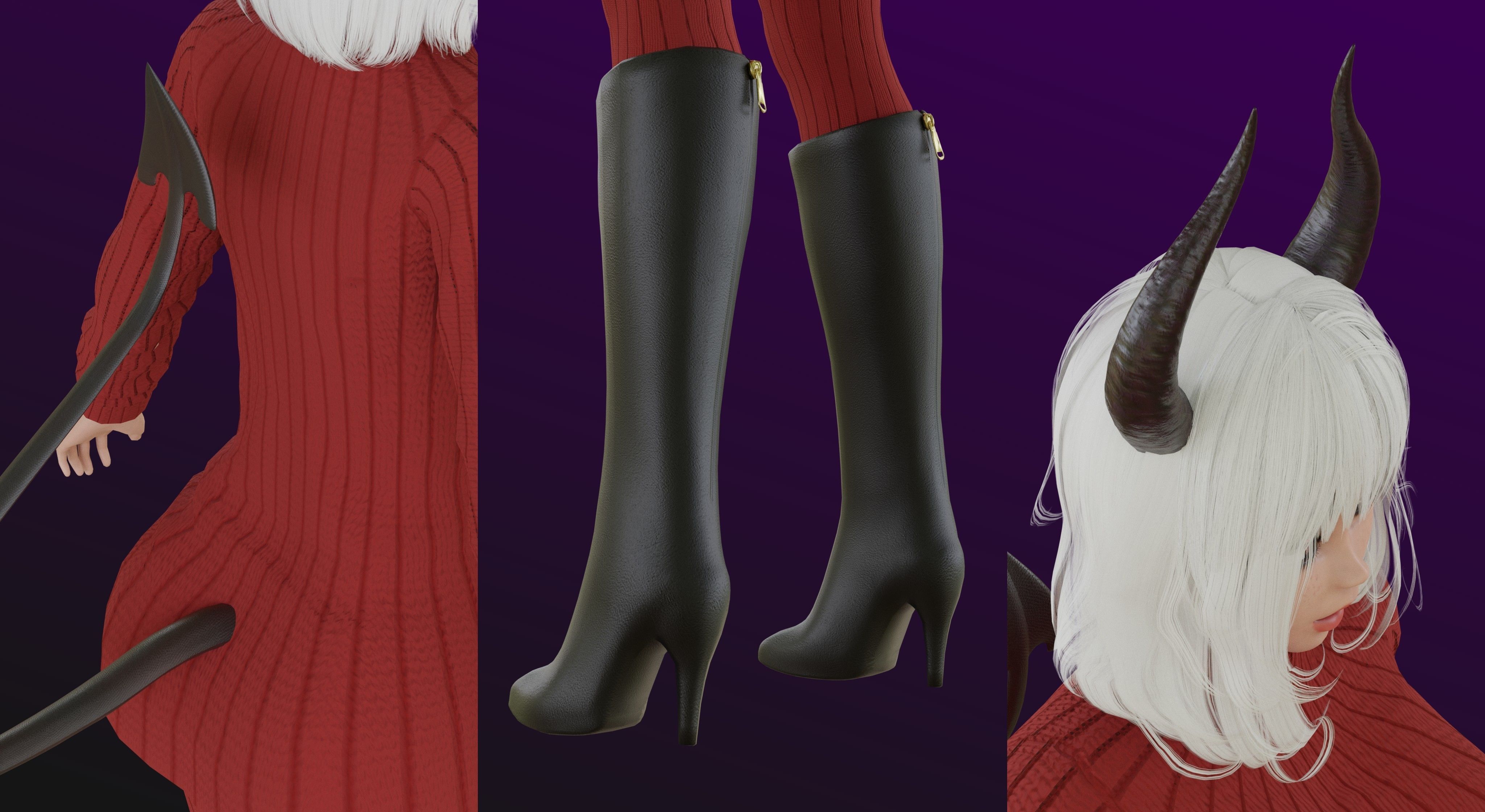 Modeus - Helltaker  3D model_4