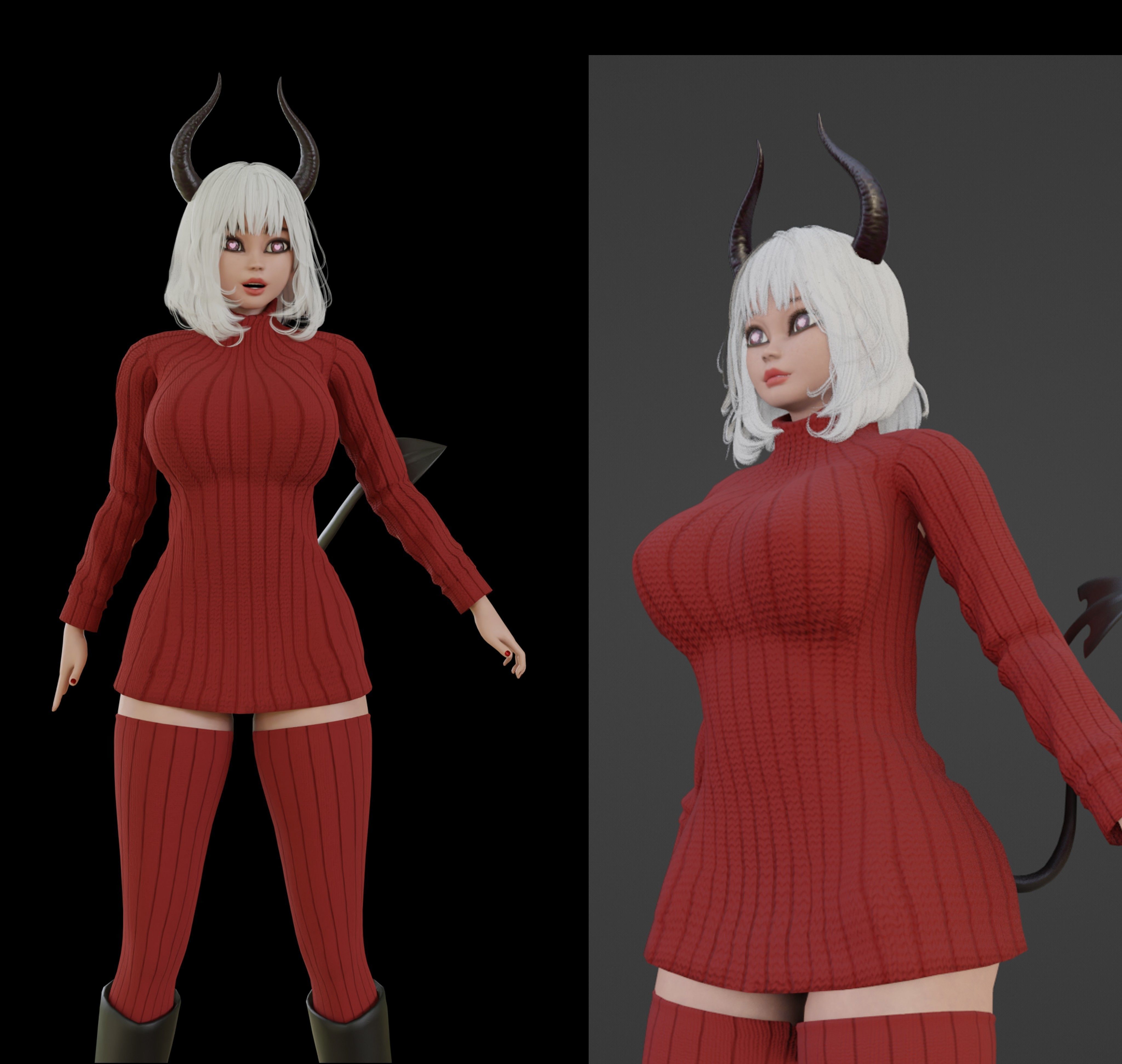 Modeus - Helltaker  3D model_1