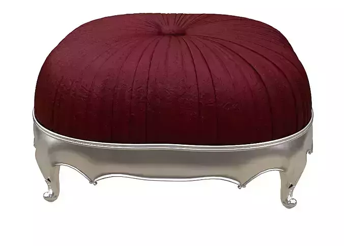 Classical Footstool Low-poly 3D model