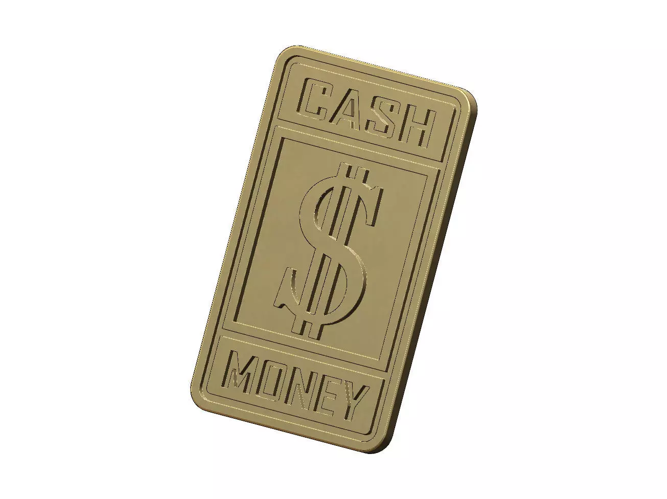 Cash money gold bar 3D print model