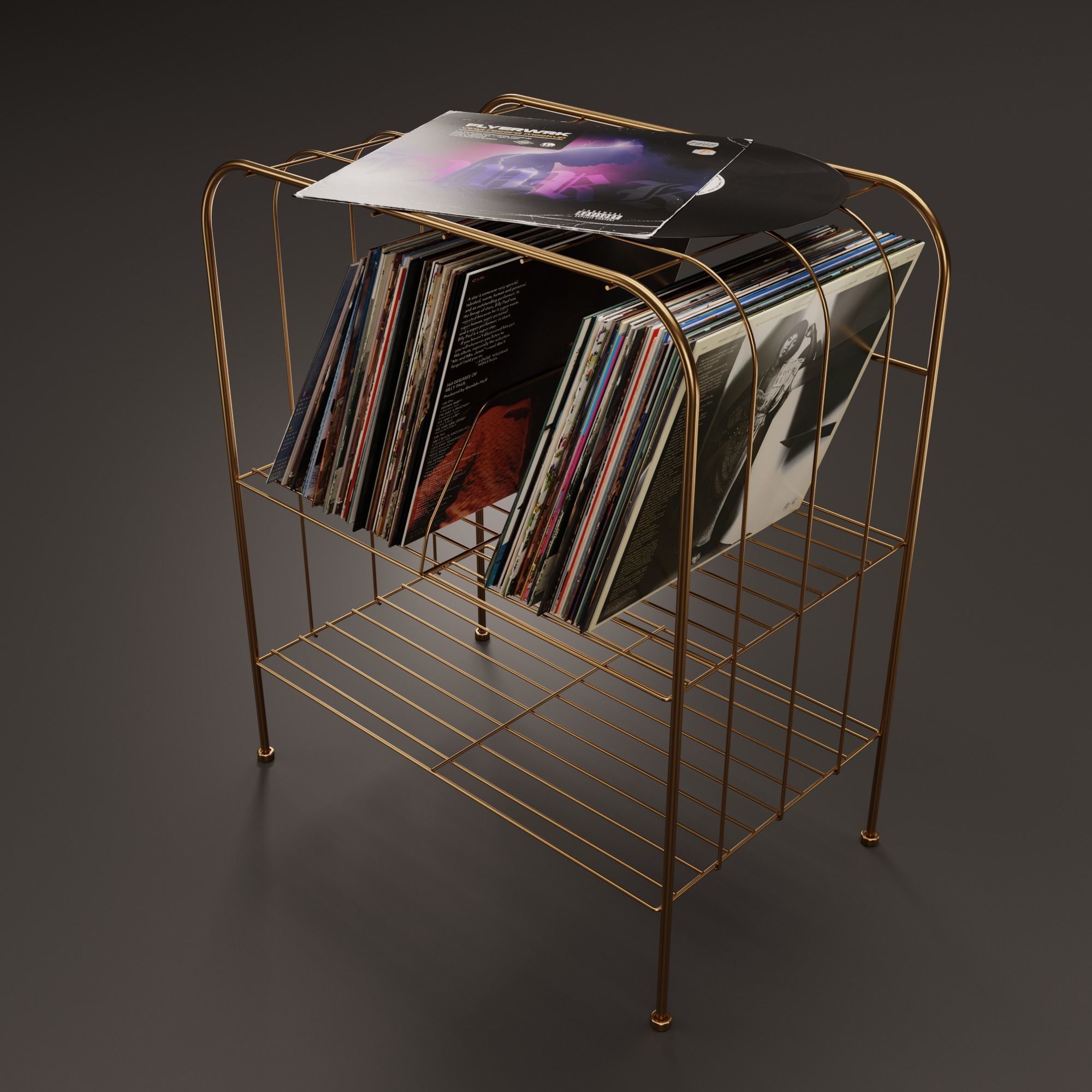 Vinyl Storage No31 with 3 Color Variations 3D model_1