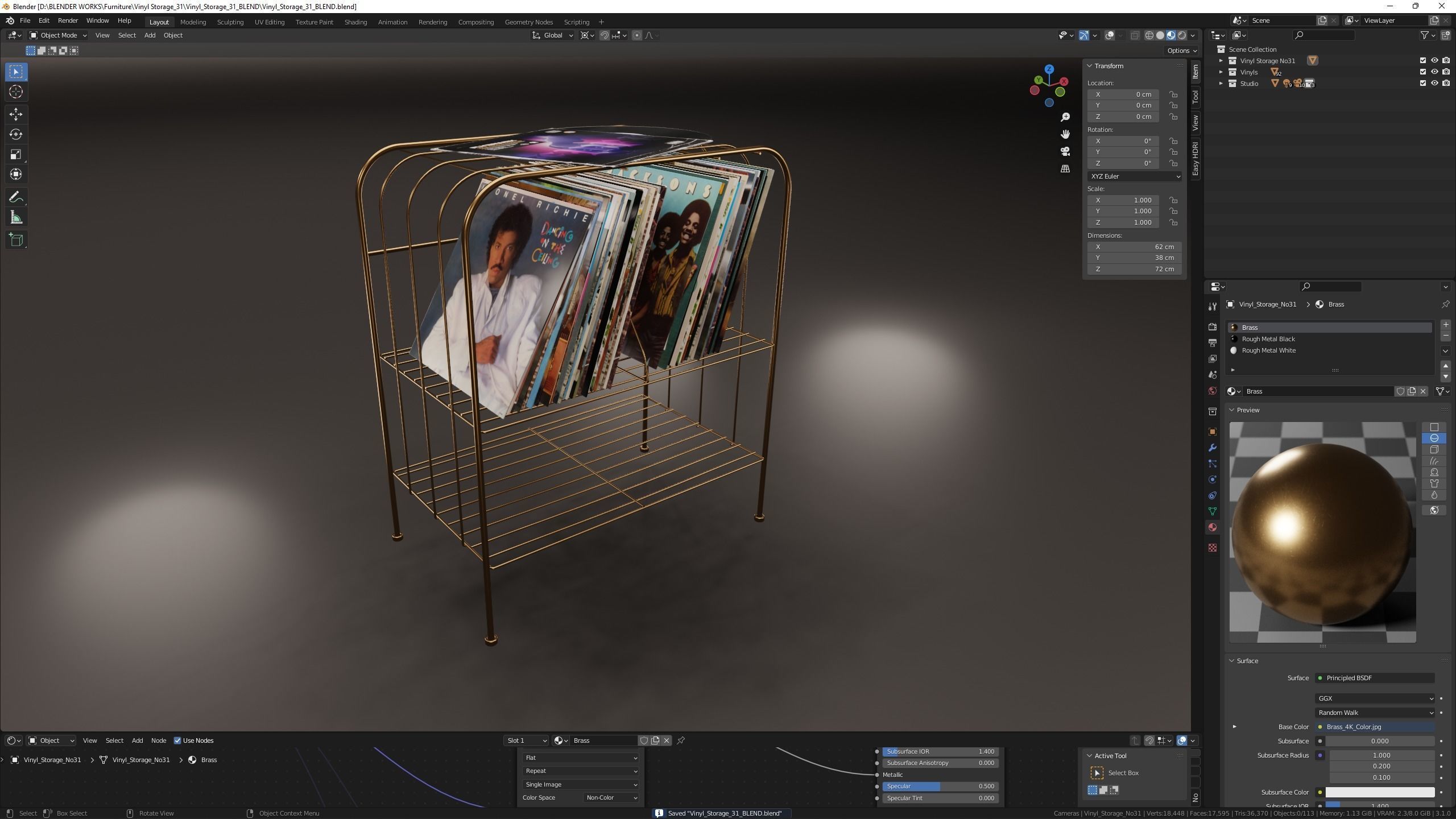 Vinyl Storage No31 with 3 Color Variations 3D model_14