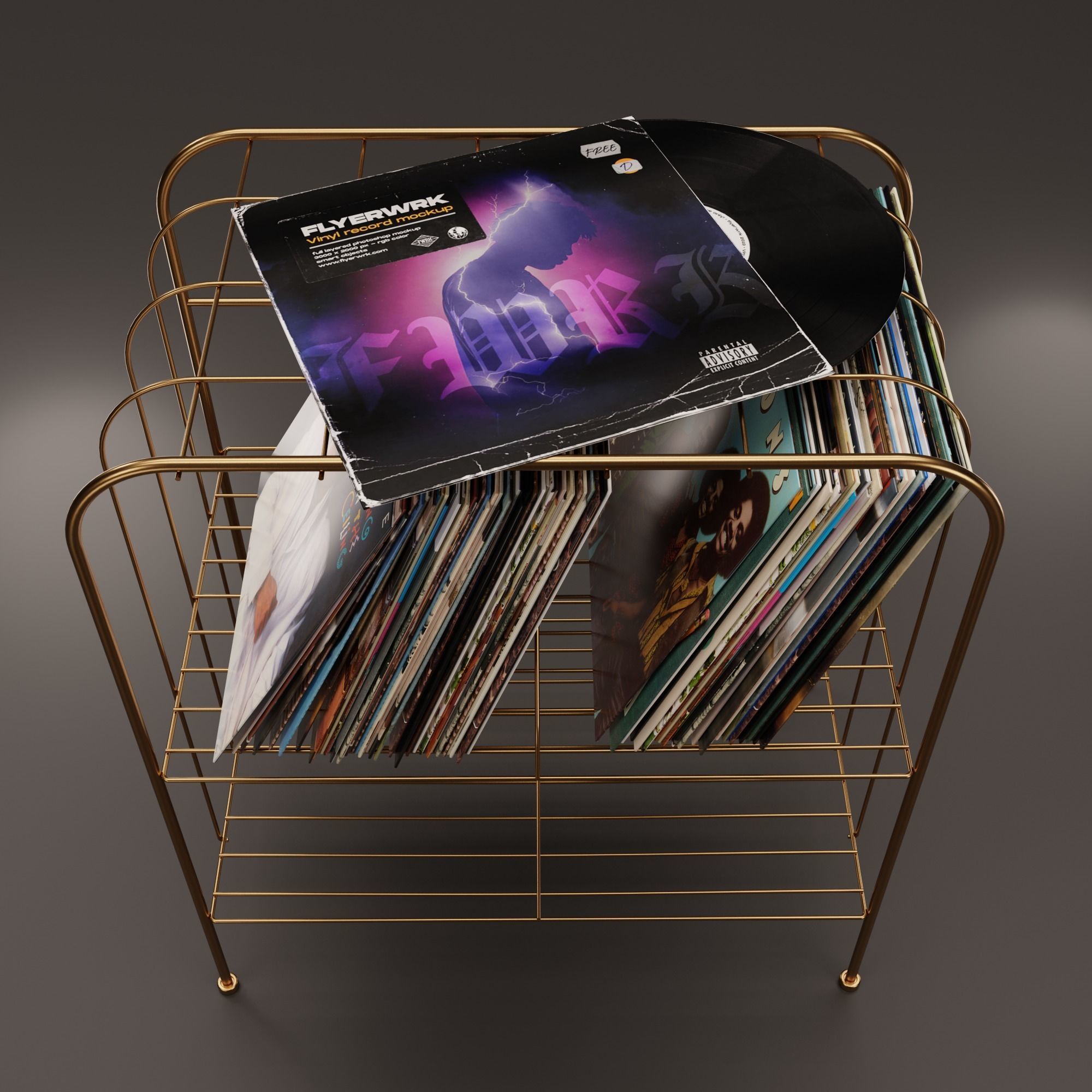 Vinyl Storage No31 with 3 Color Variations 3D model_4