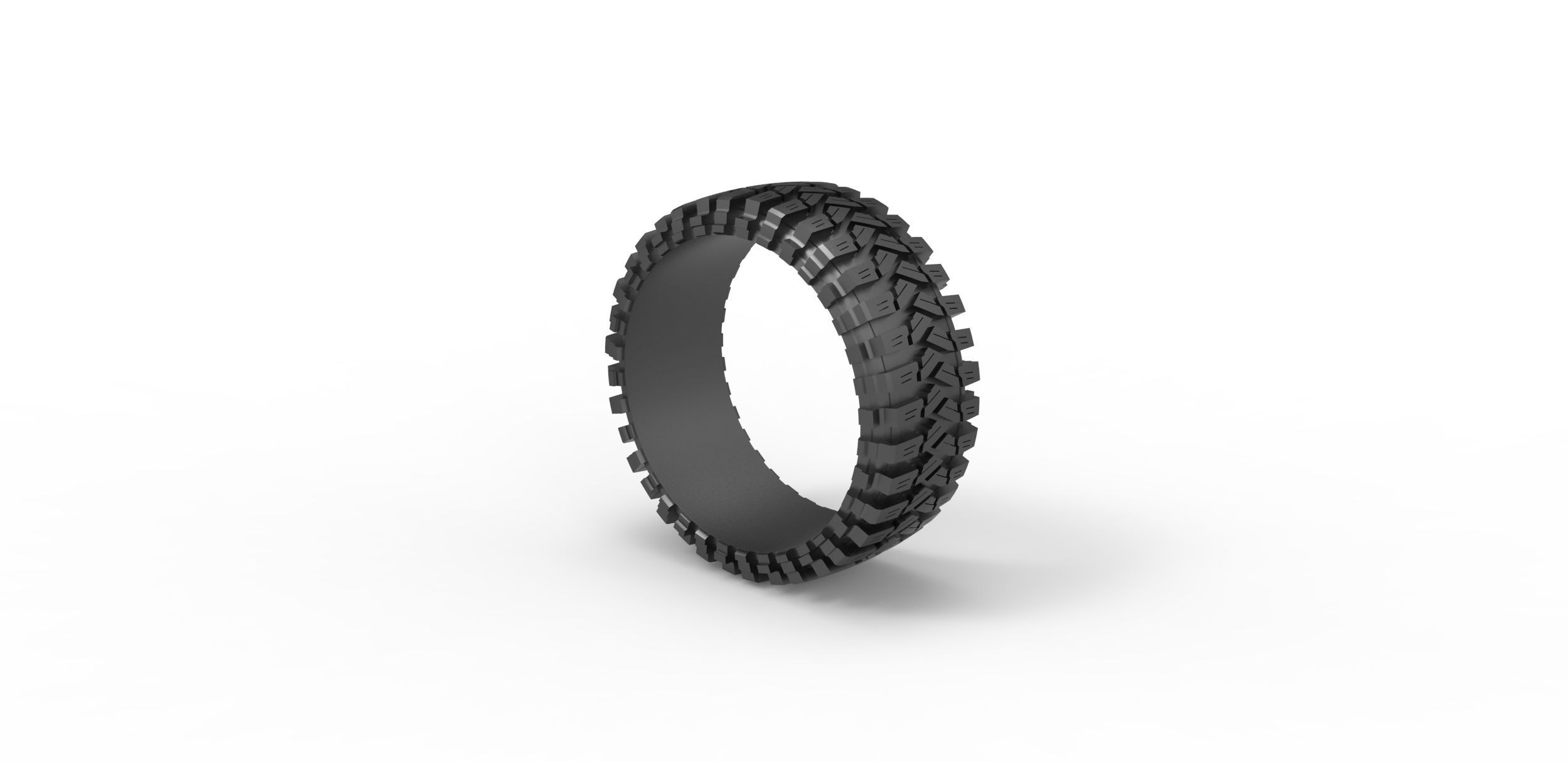 Mud tire Ring 3D print model_6
