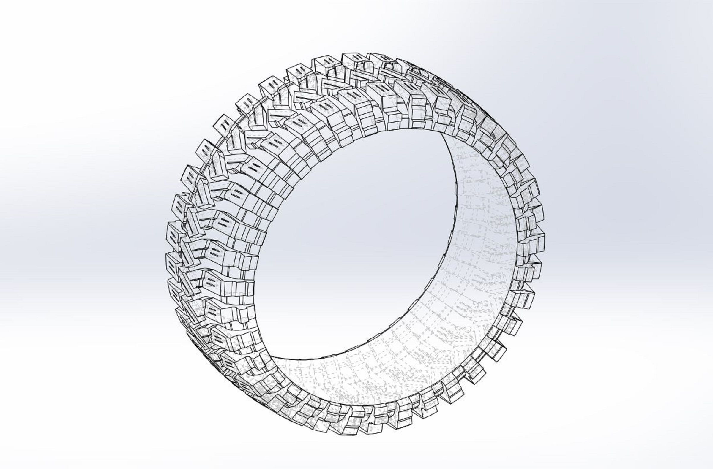 Mud tire Ring 3D print model_7