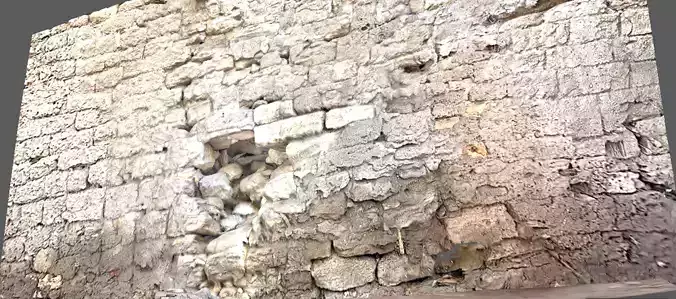 Old brick wall from ruins of fort build in Medieval Period India