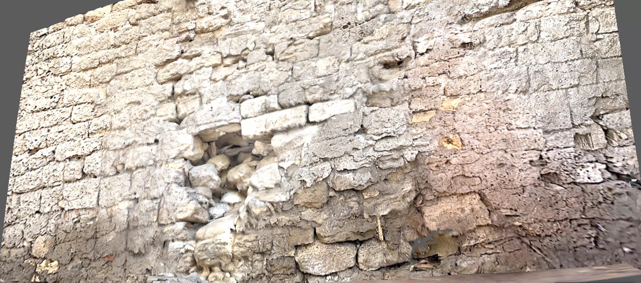 Old brick wall from ruins of fort build in Medieval Period India 3D model