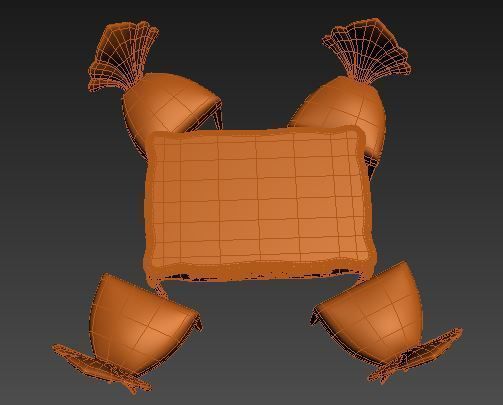 Classical Dining set Low-poly 3D model_12