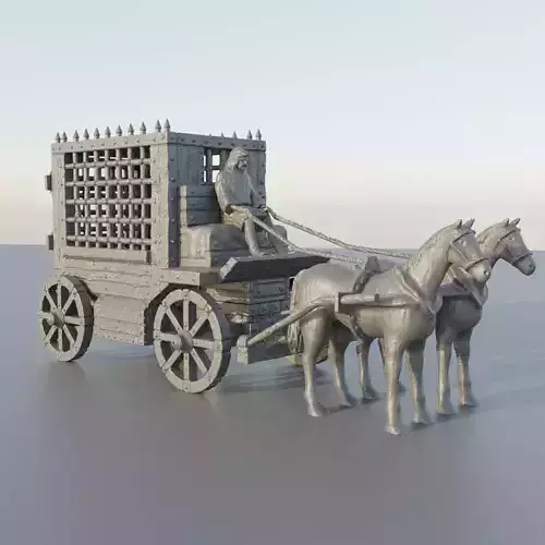 Medieval Prisoner Carriage Tabletop Terrain 28 mm