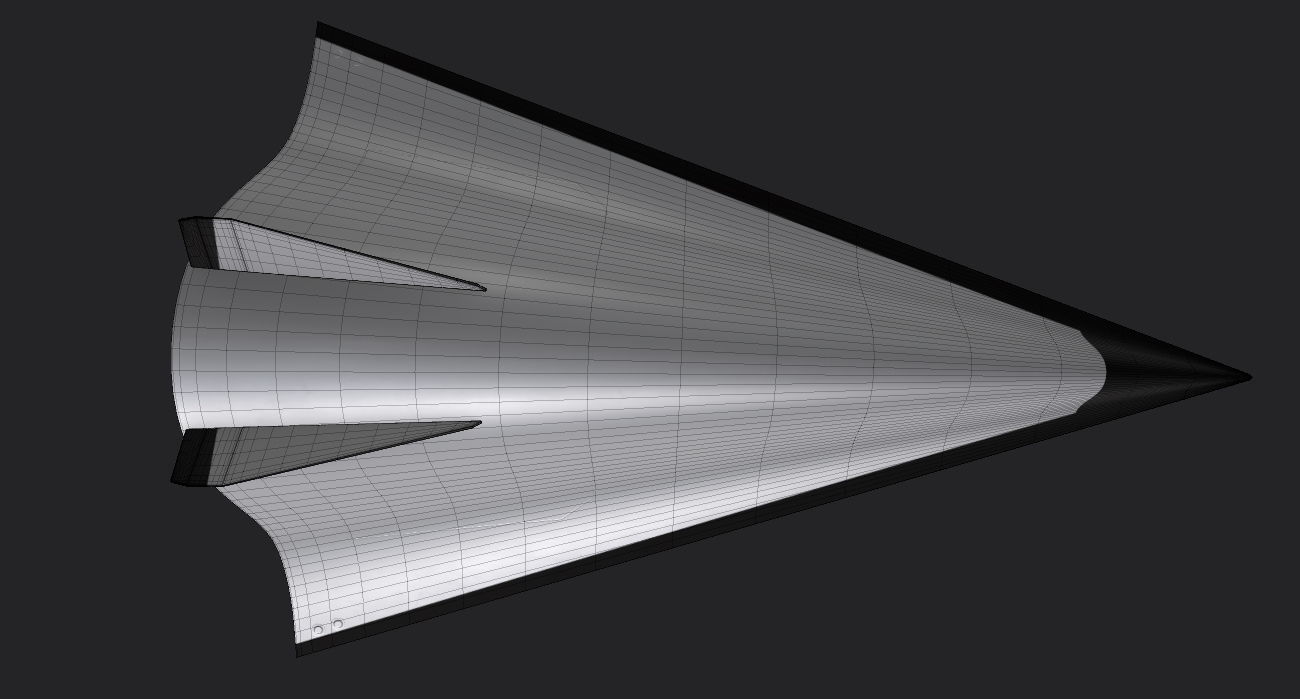 Avangard Hypersonic Glide Vehicle Low-poly 3D model_10