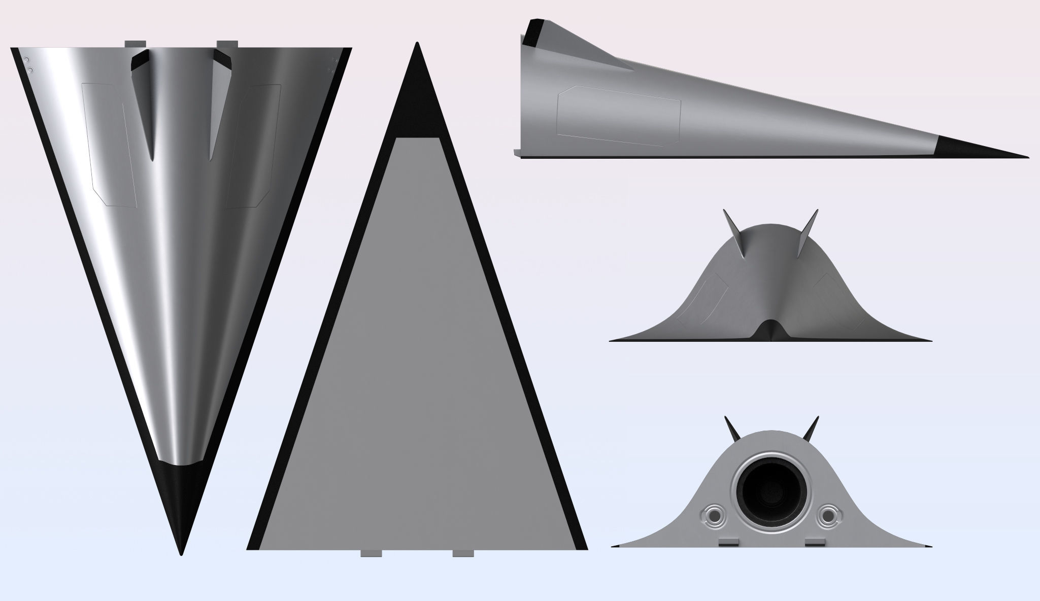 Avangard Hypersonic Glide Vehicle Low-poly 3D model_6