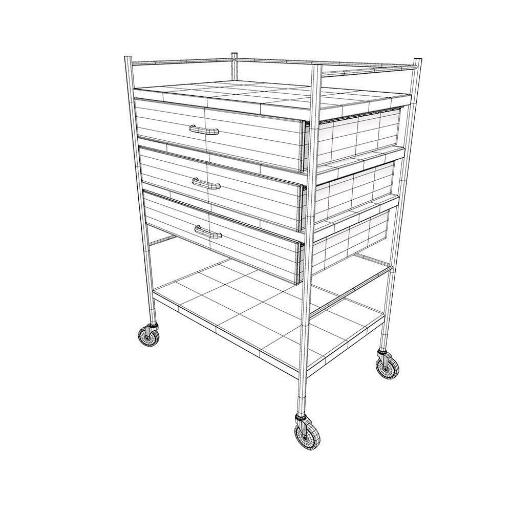 Medical trolley 3d model 3D model_8