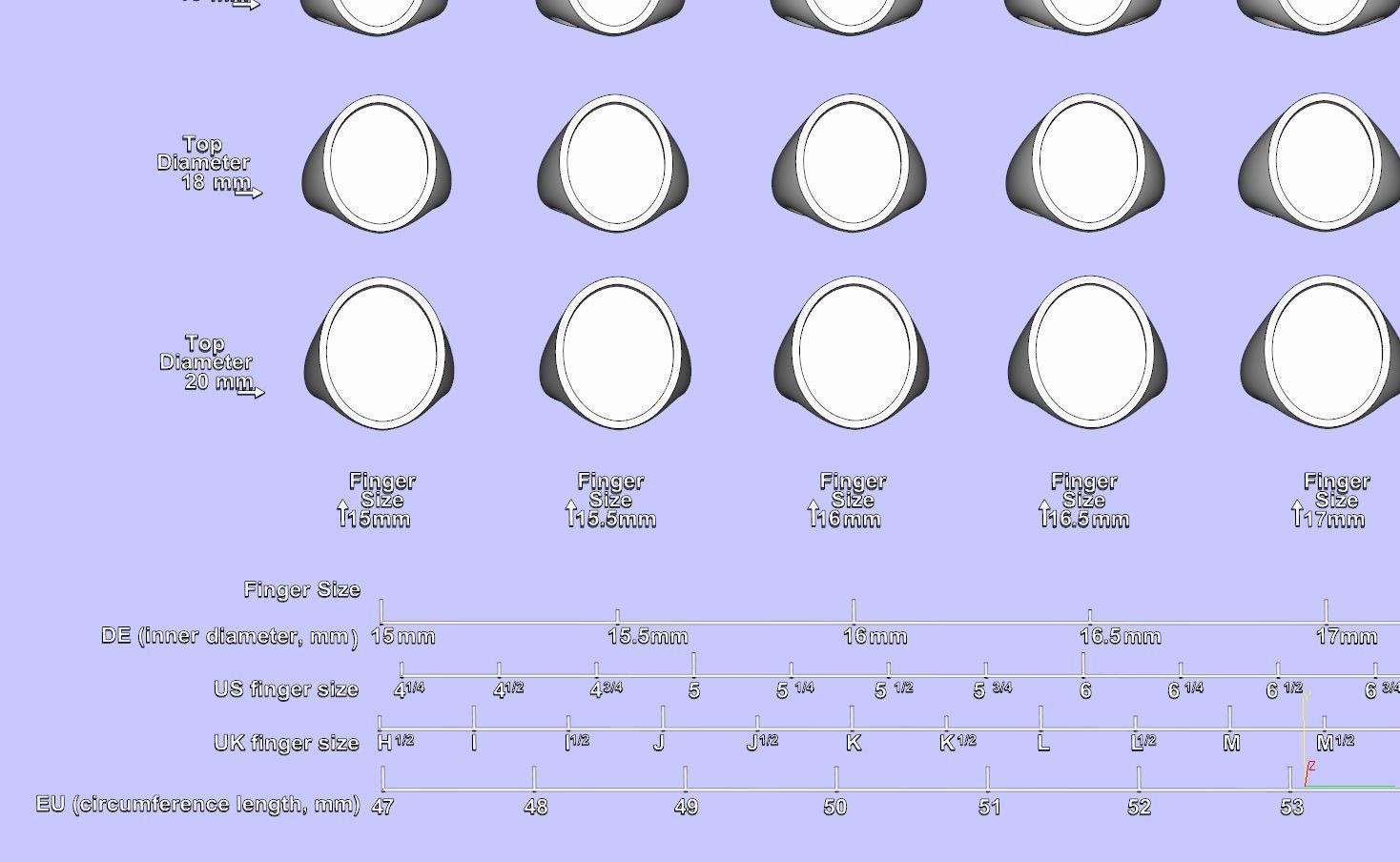 Signet rings set 10 shapes 3060 pieses MEGA pack 3D Model Collection_19