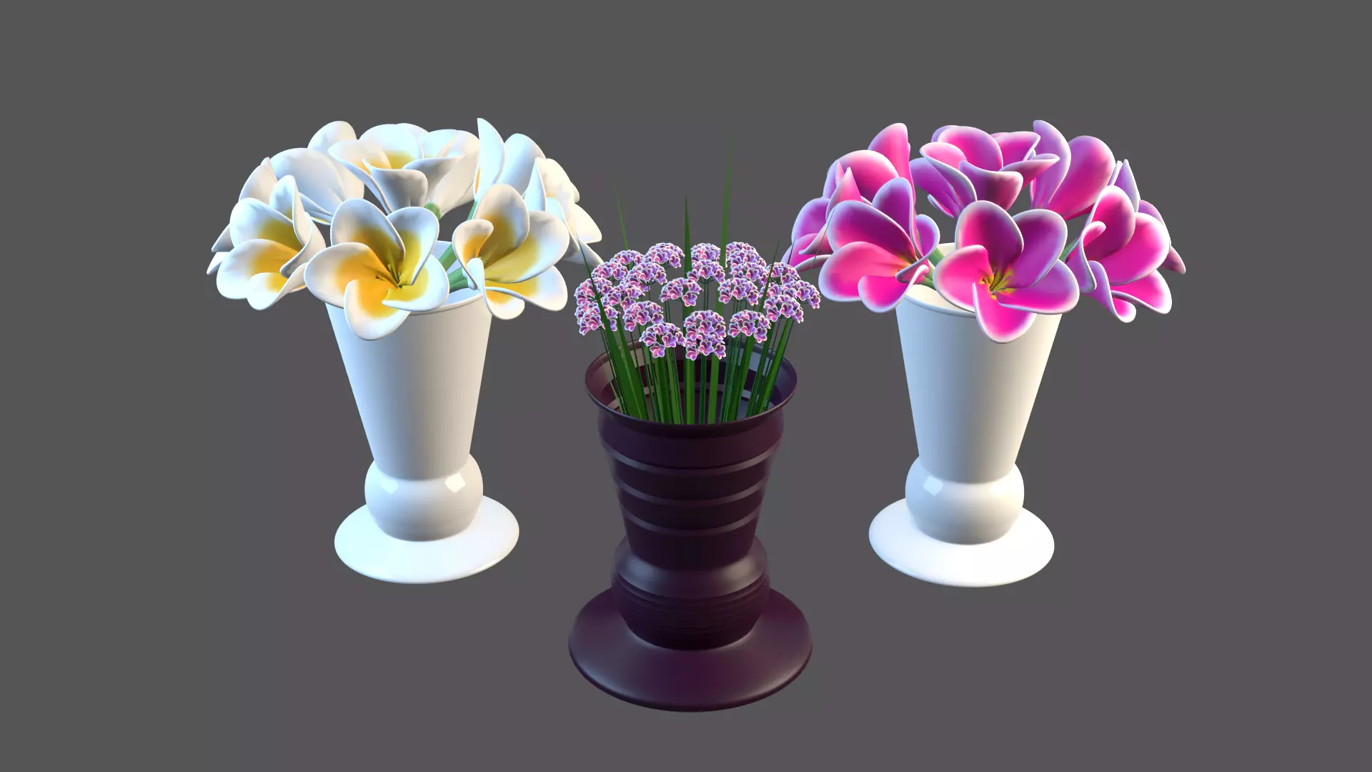 Decor bouquet of flowers in a vase 3D Model Collection_0