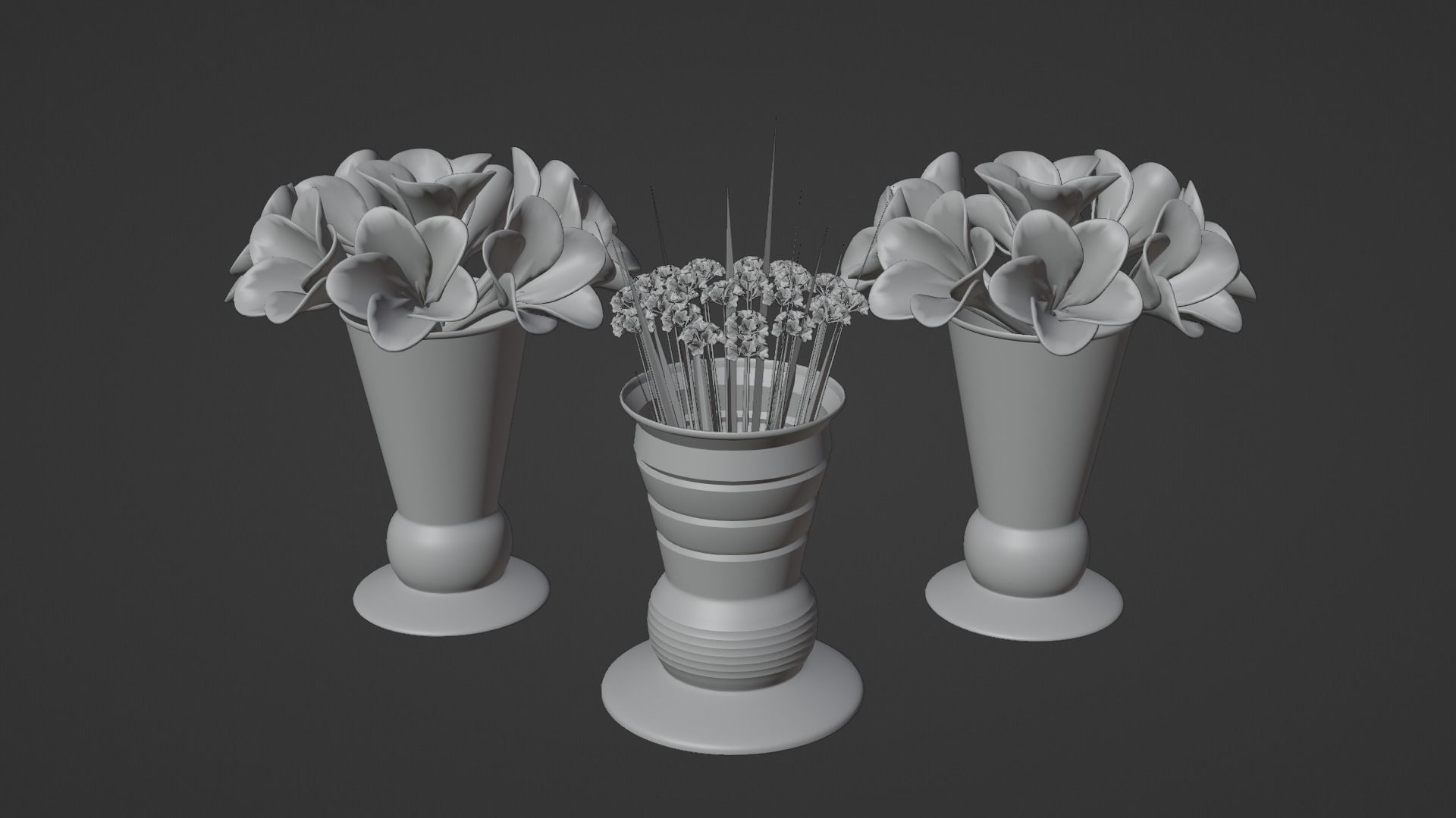 Decor bouquet of flowers in a vase 3D Model Collection_2