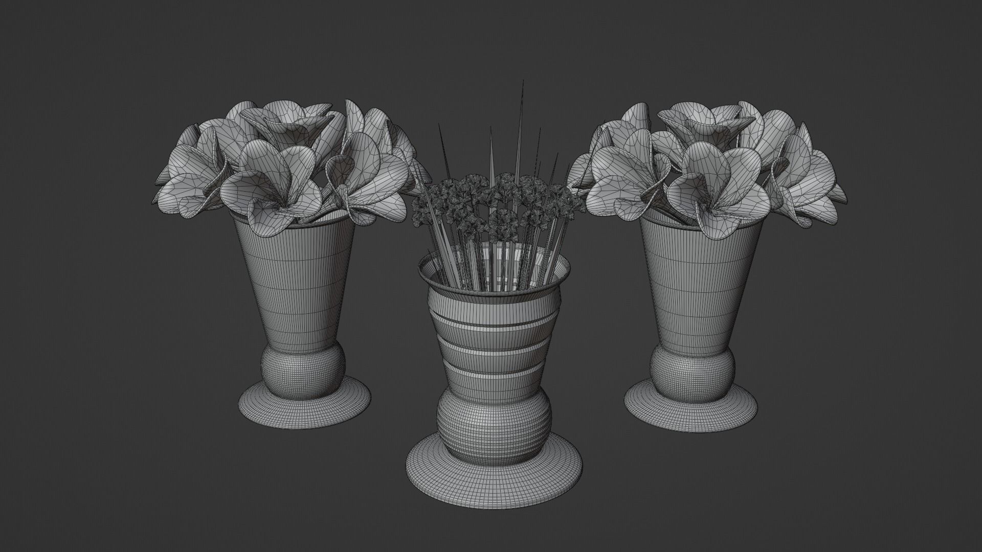 Decor bouquet of flowers in a vase 3D Model Collection_3