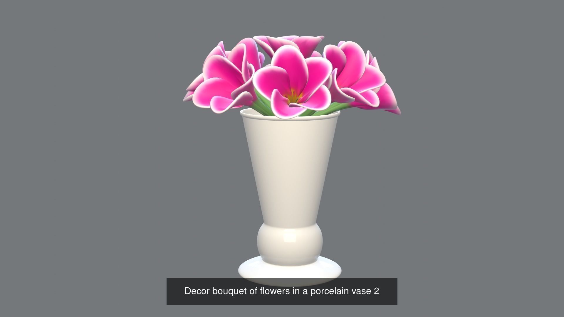 Decor bouquet of flowers in a vase 3D Model Collection_11