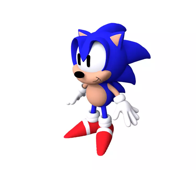 90s SONIC Free low-poly 3D model_0
