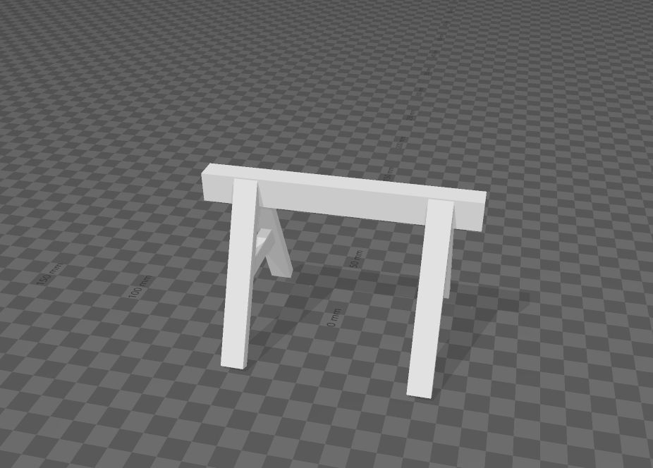 h0 sawhorse scale h0 1-87  3D print model_2