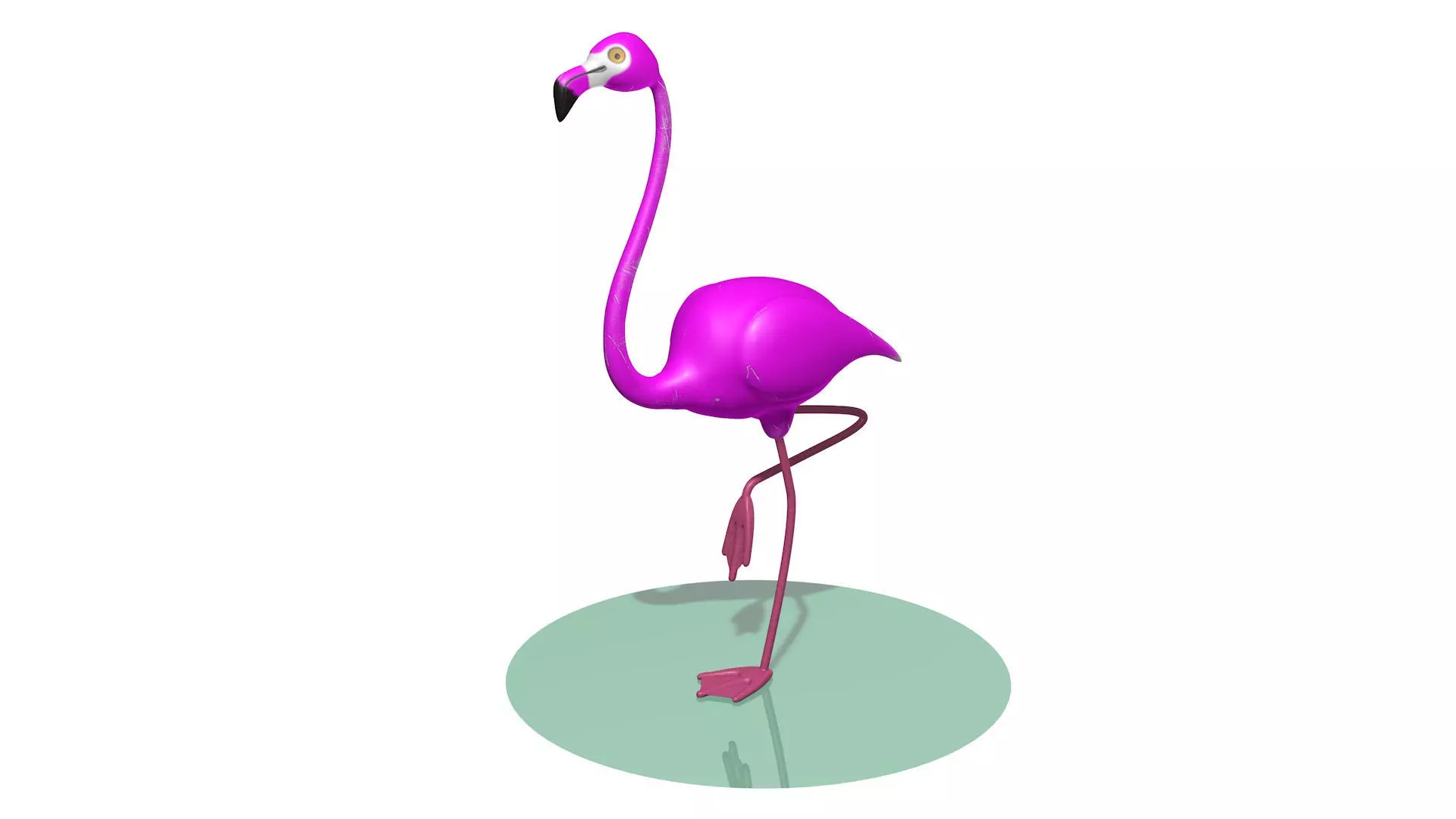 Metallic Pink Flamingo for Backyard 3D model_0