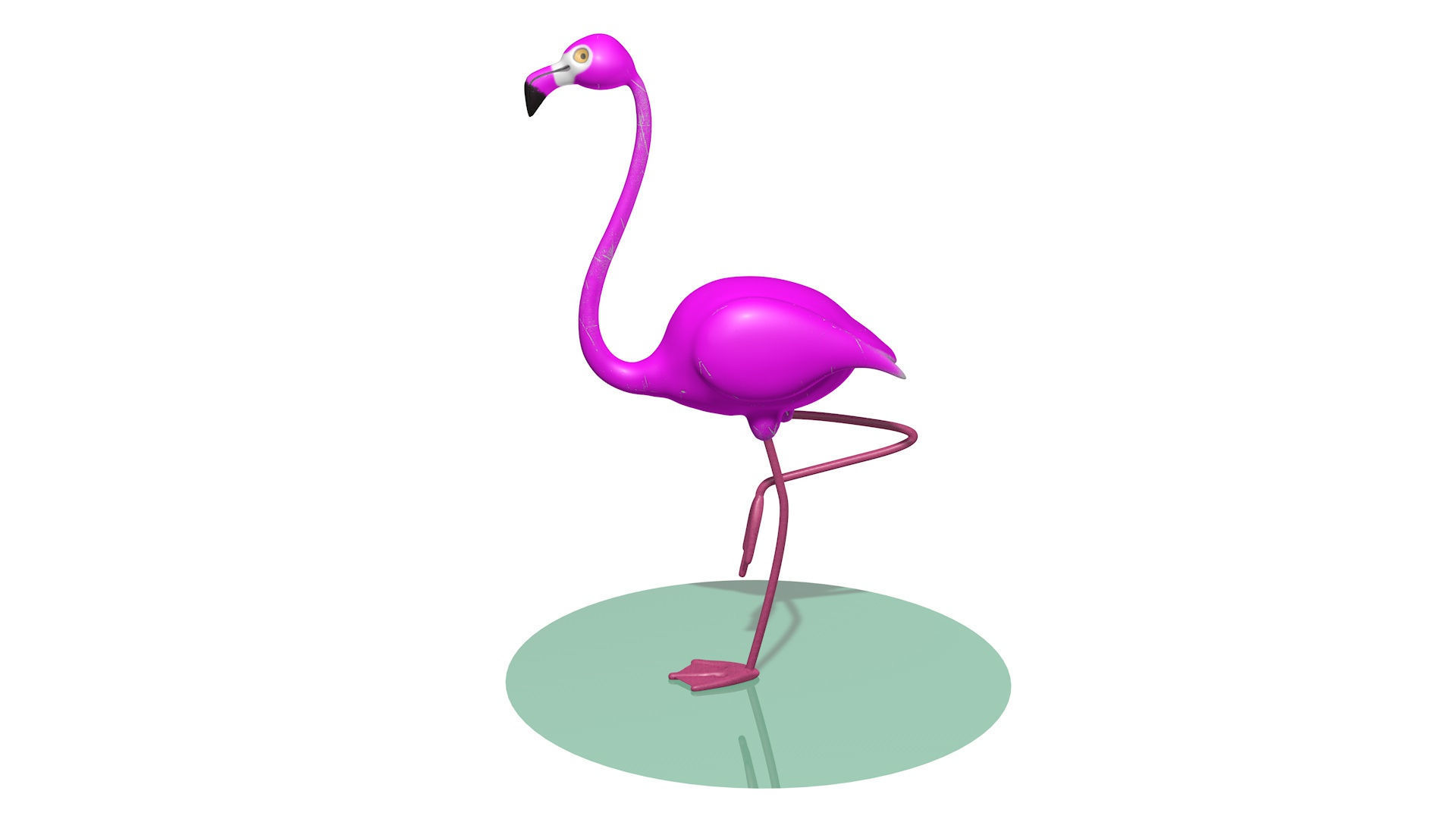 Metallic Pink Flamingo for Backyard 3D model_4