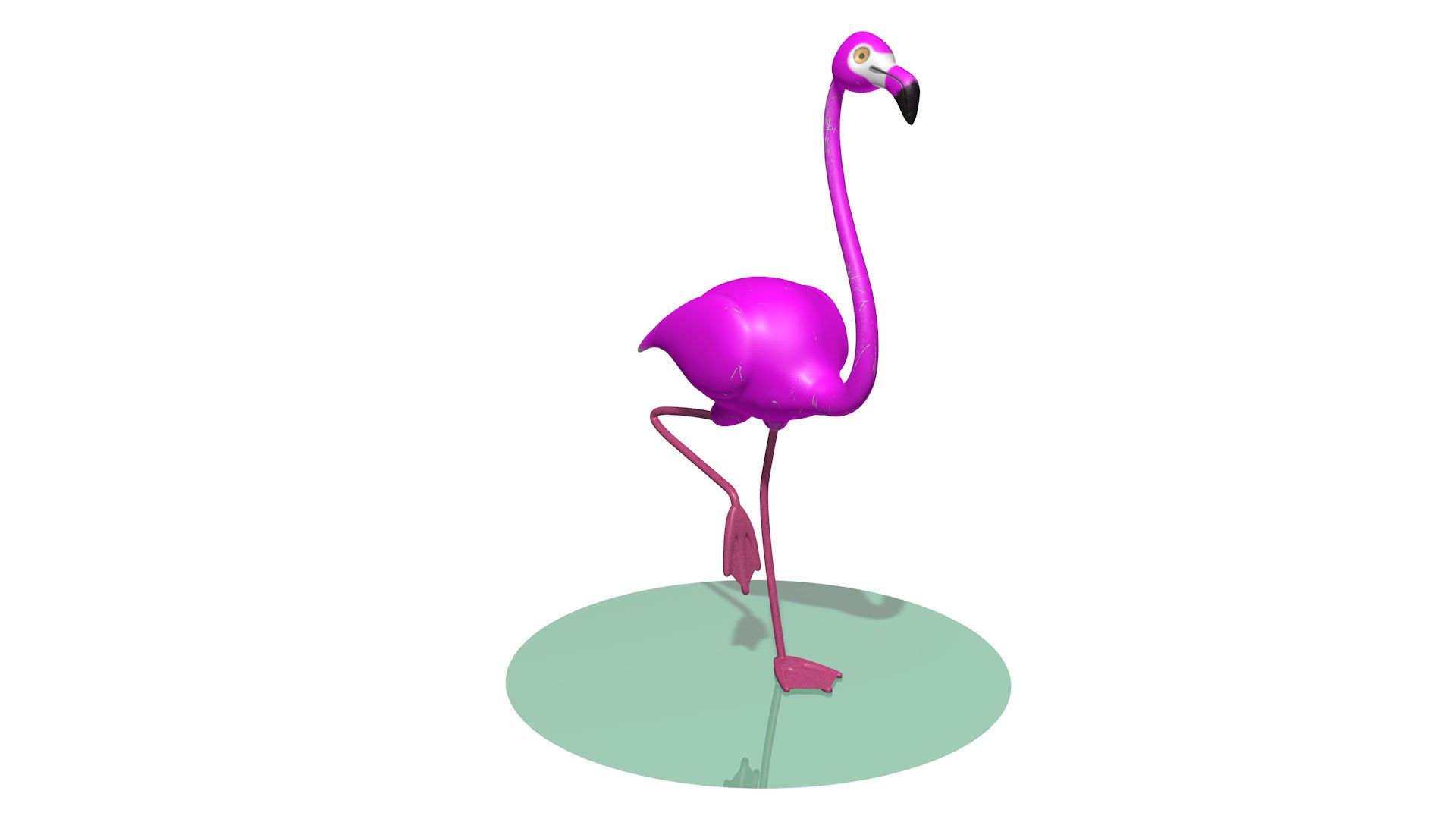Metallic Pink Flamingo for Backyard 3D model_1
