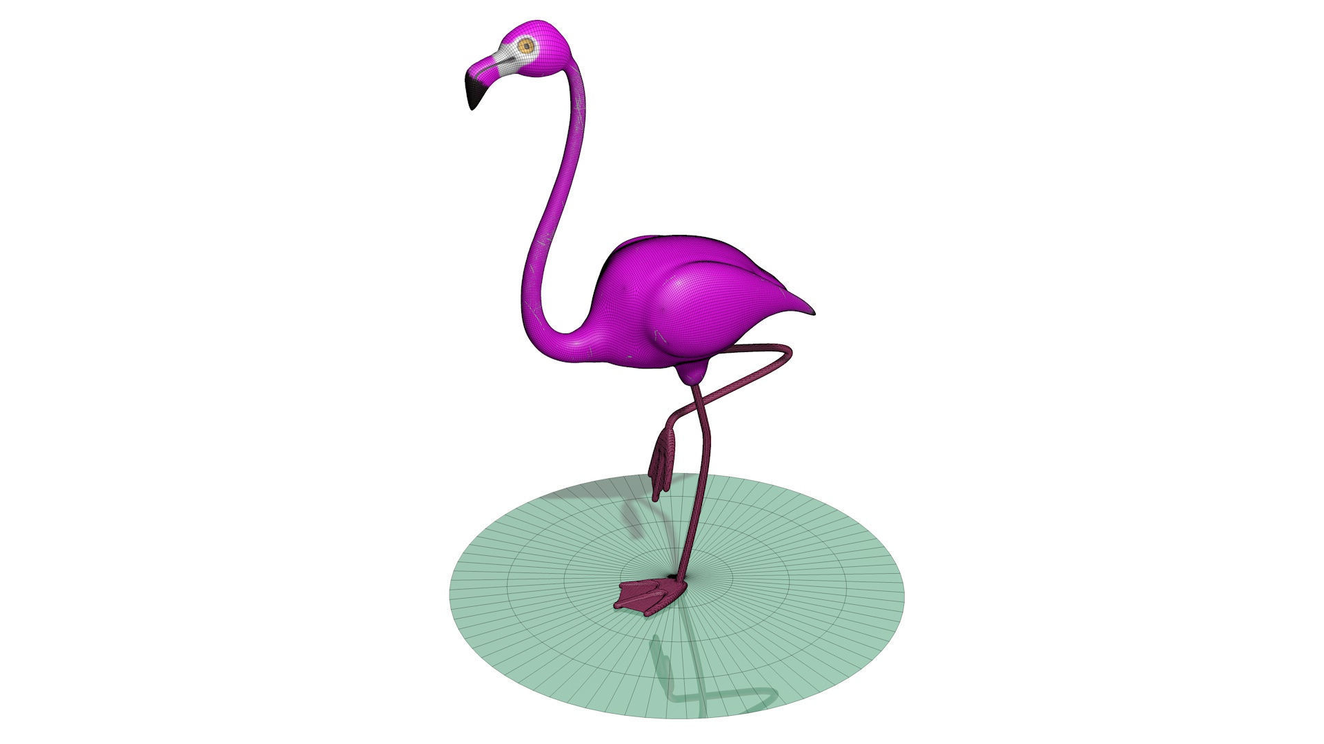 Metallic Pink Flamingo for Backyard 3D model_8