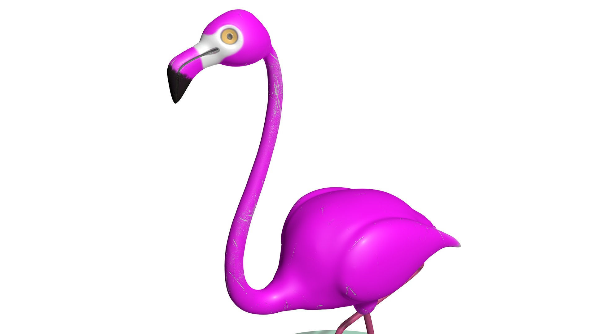 Metallic Pink Flamingo for Backyard 3D model_5