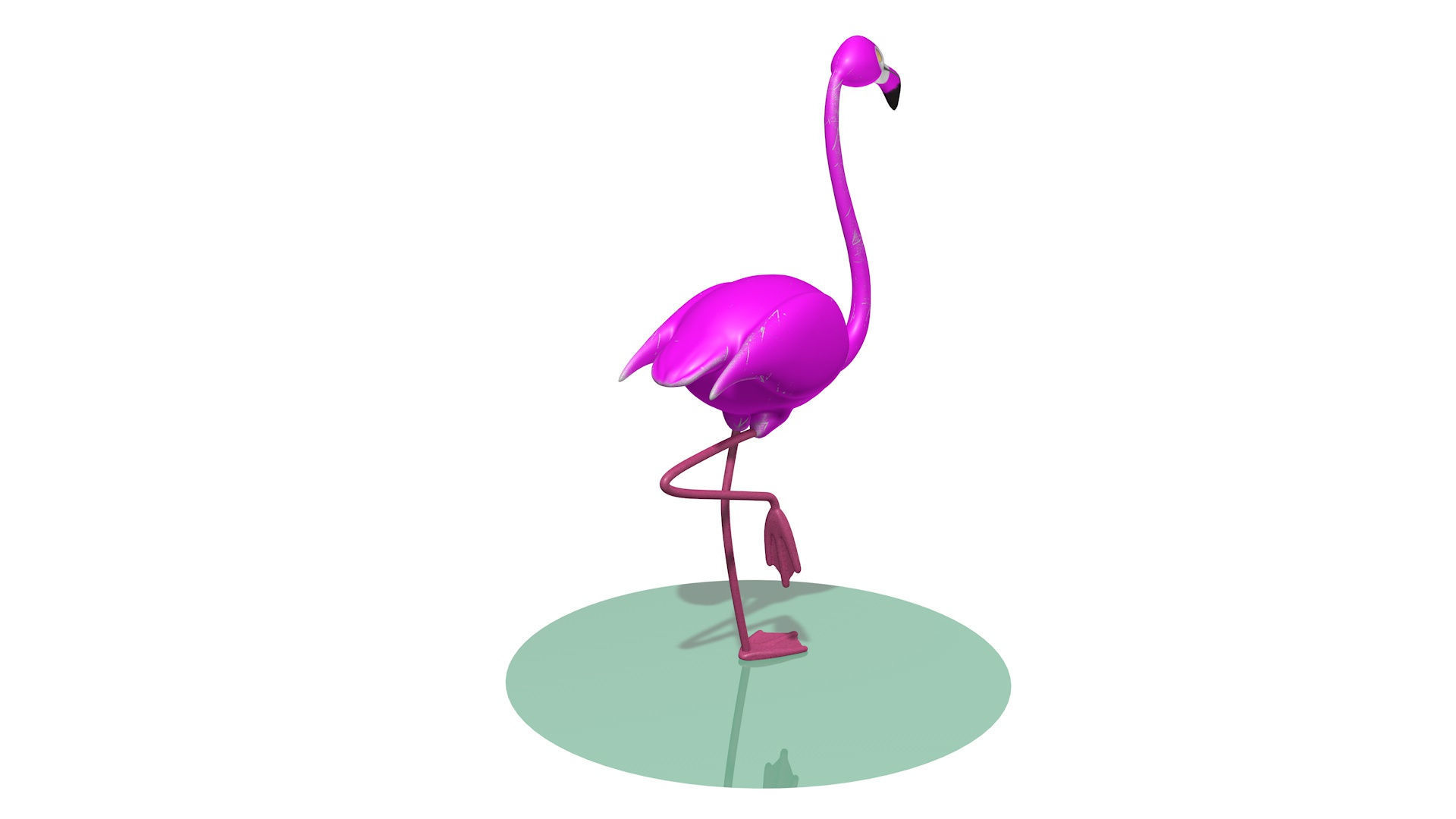 Metallic Pink Flamingo for Backyard 3D model_2