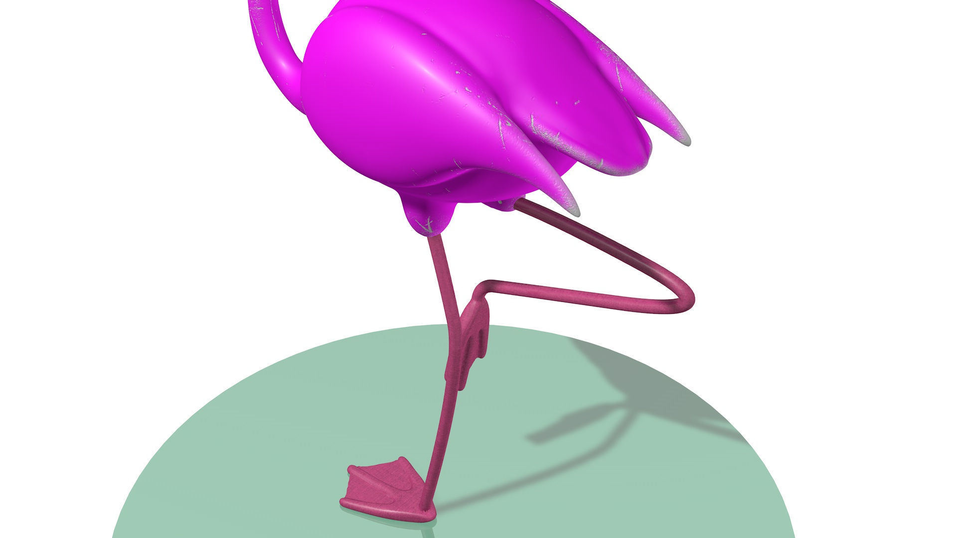 Metallic Pink Flamingo for Backyard 3D model_7