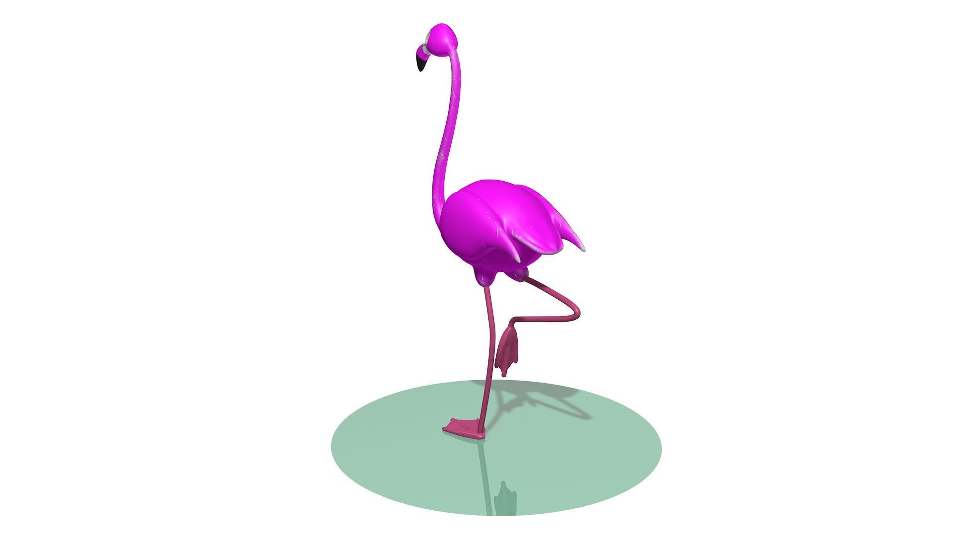 Metallic Pink Flamingo for Backyard 3D model_3