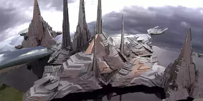 Mothership Colossal Halls Towers  3 3D model