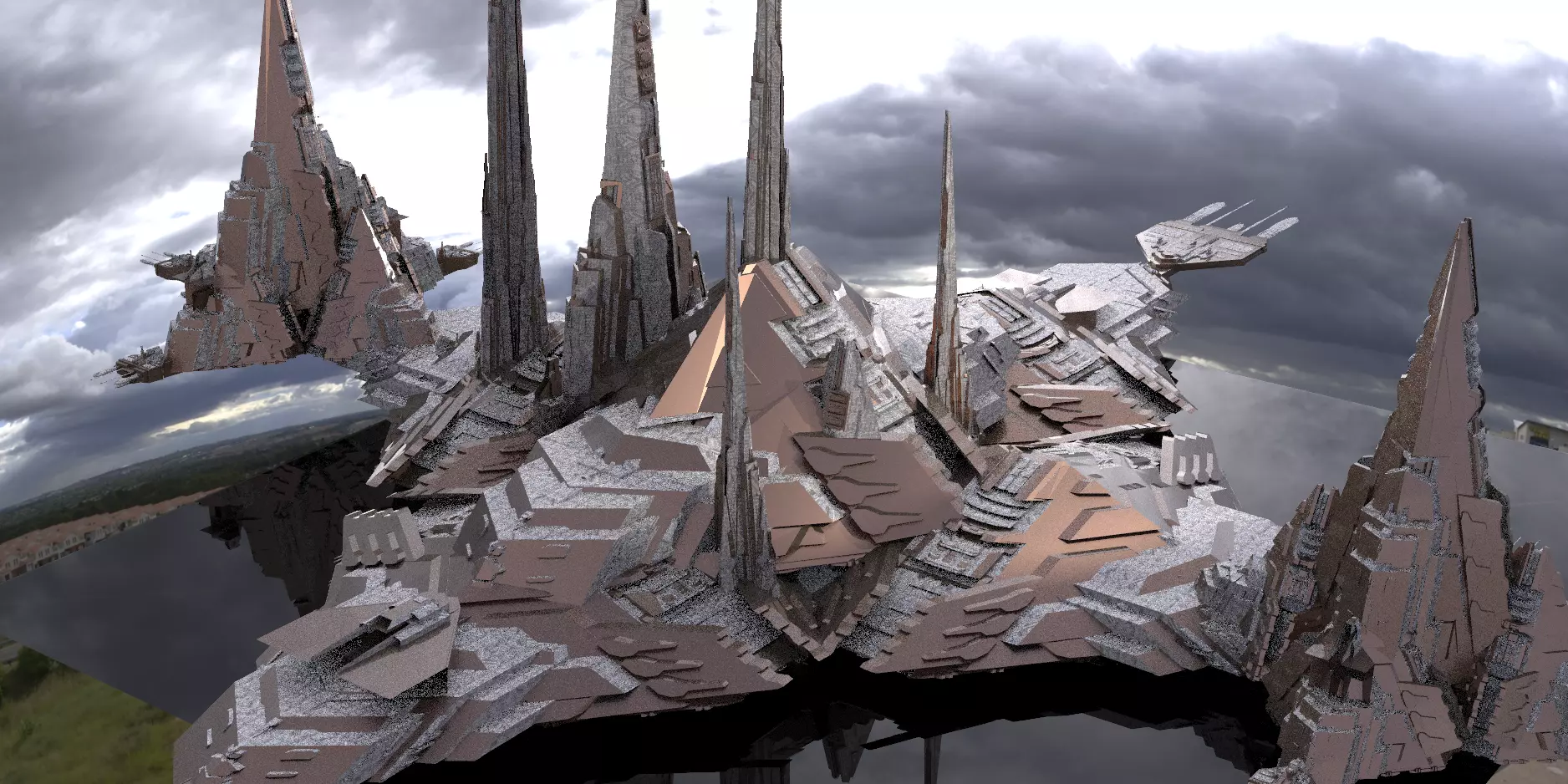 Mothership Colossal Halls Towers  3 3D model_0