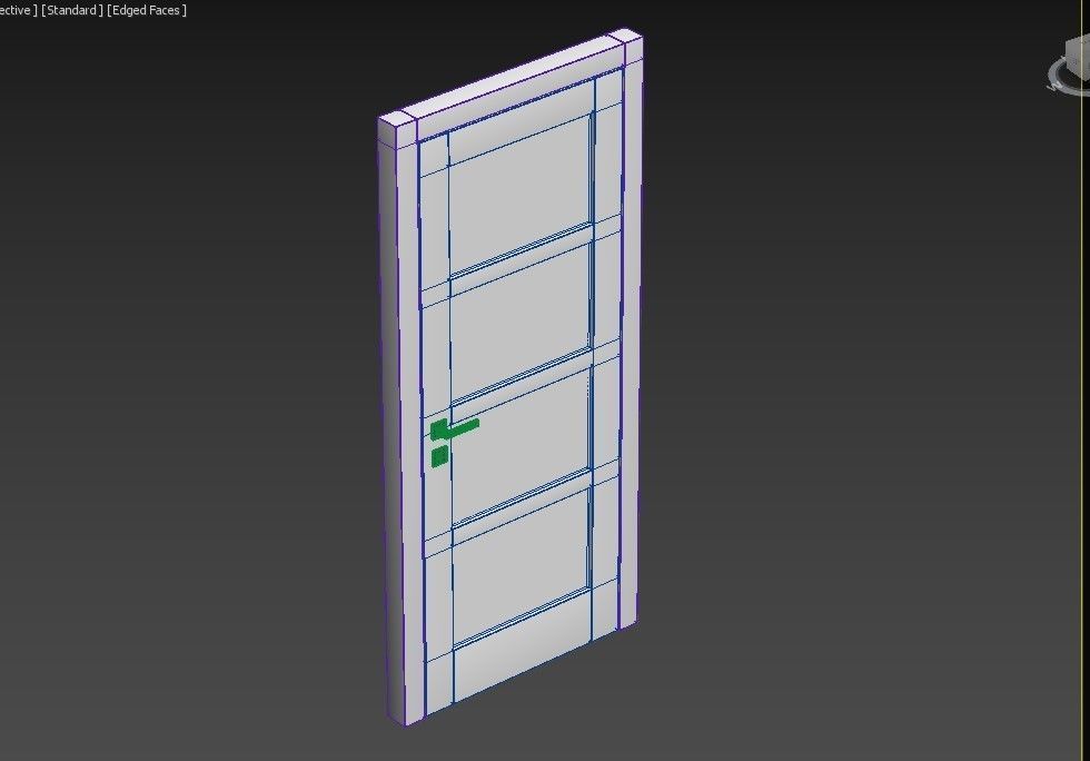 Simple white door  3D model_7