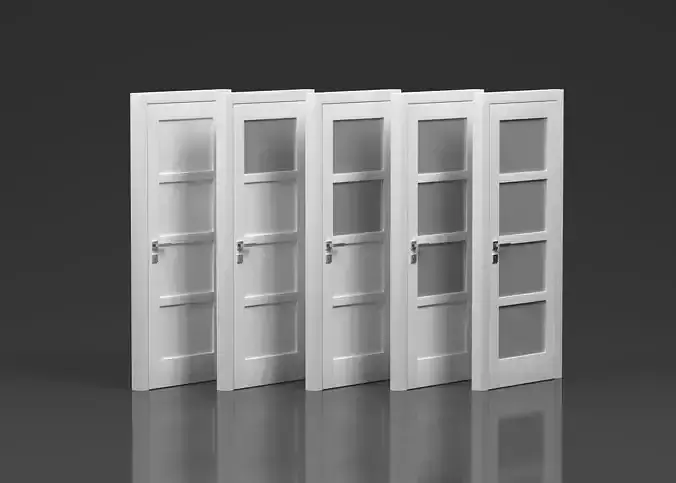 Simple white door  3D model Simple white door  3D model