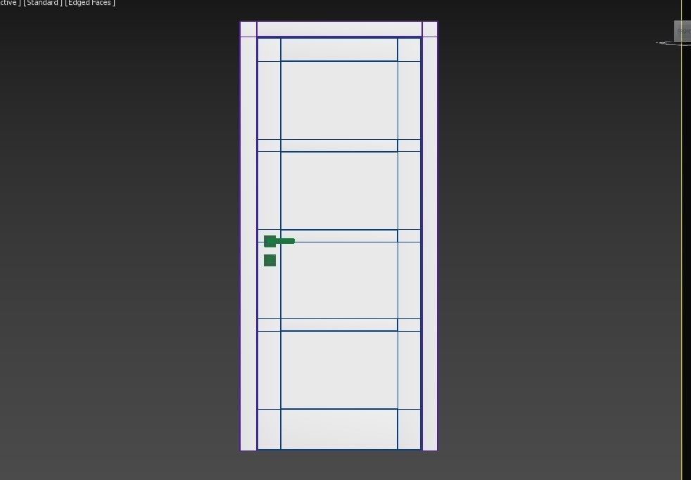 Simple white door  3D model_6