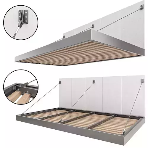 Canopy bed frame with shelves and drawers