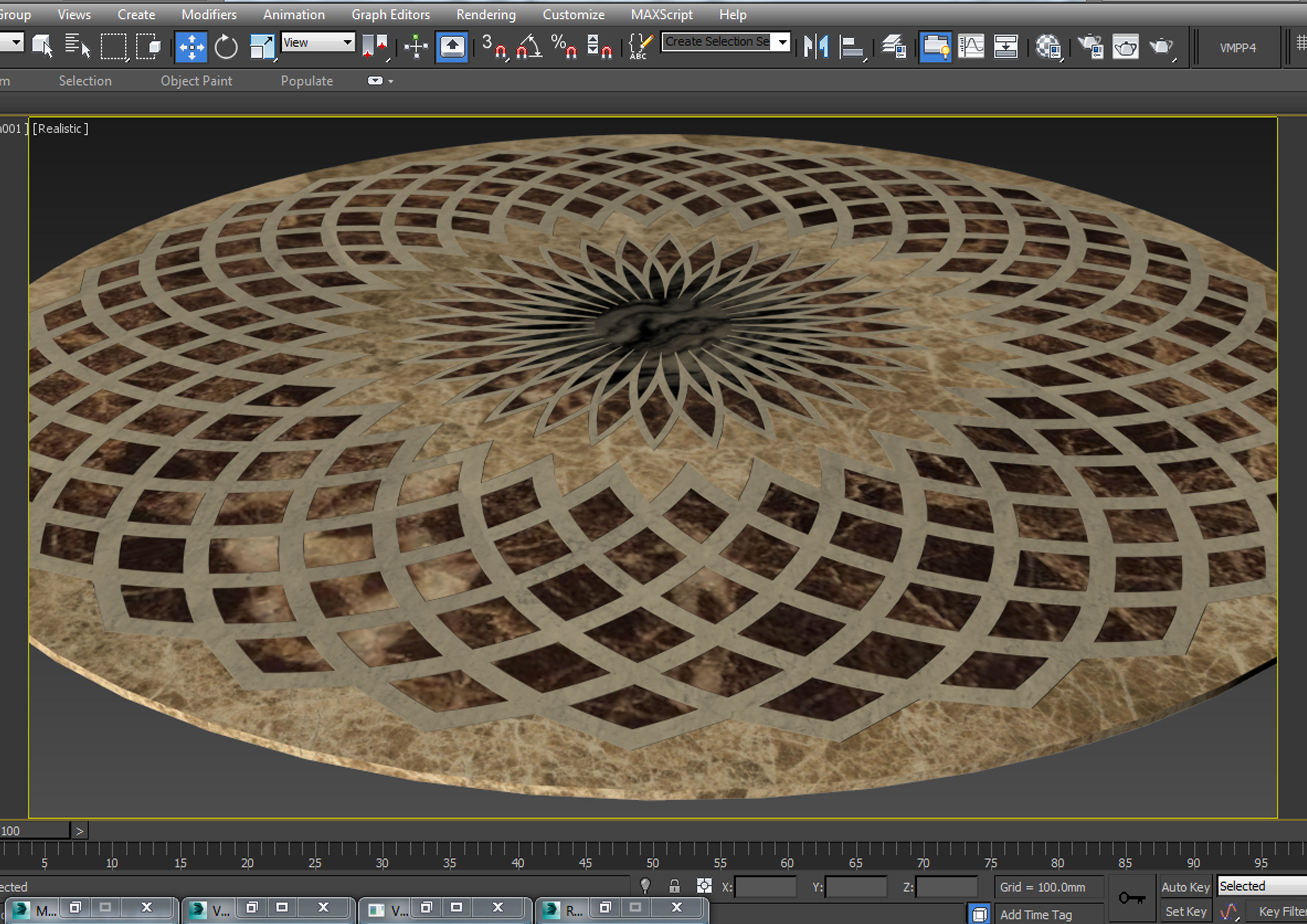Flooring design Medallion 3d and vector file 3D model_3