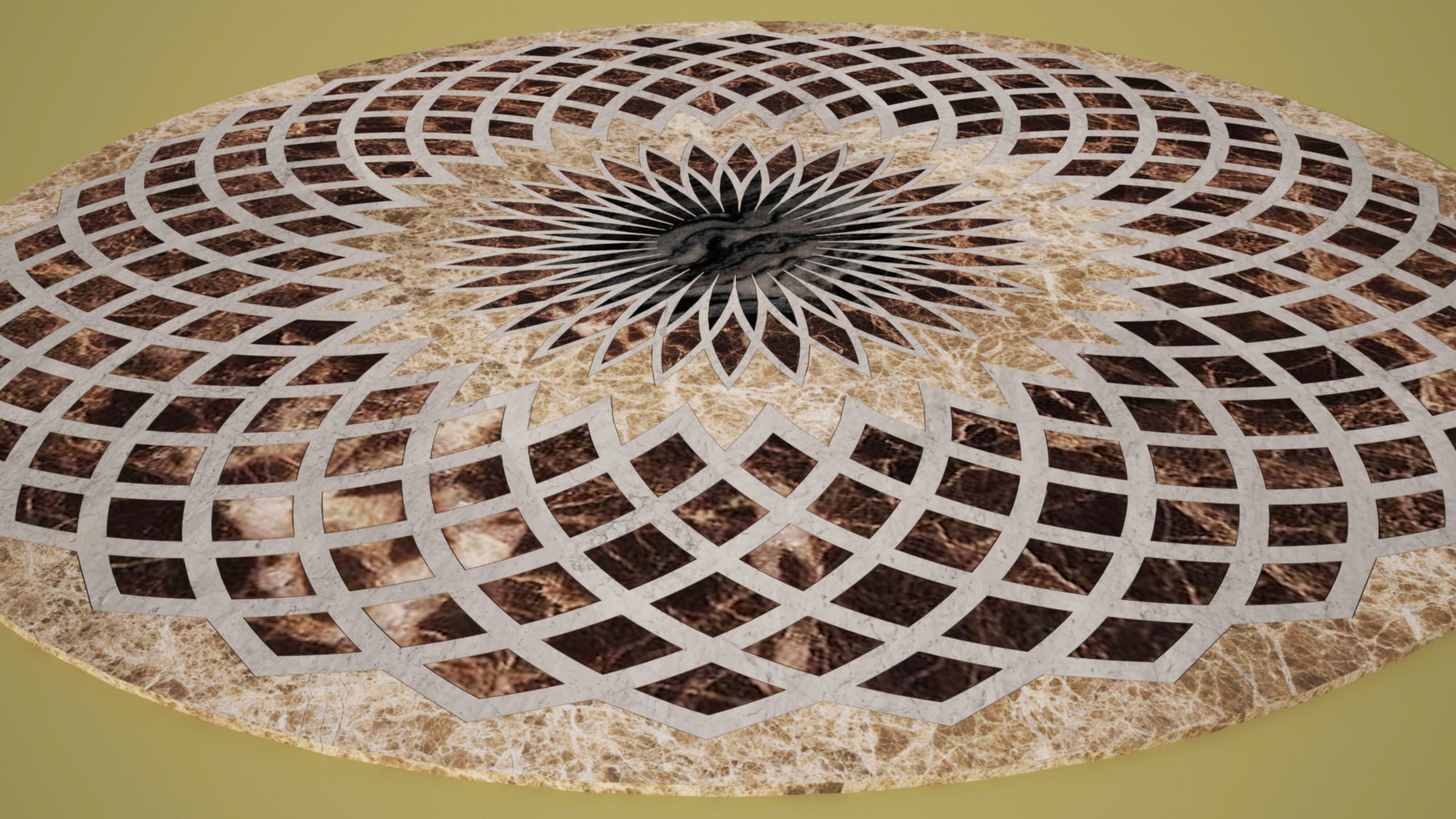 Flooring design Medallion 3d and vector file 3D model_2