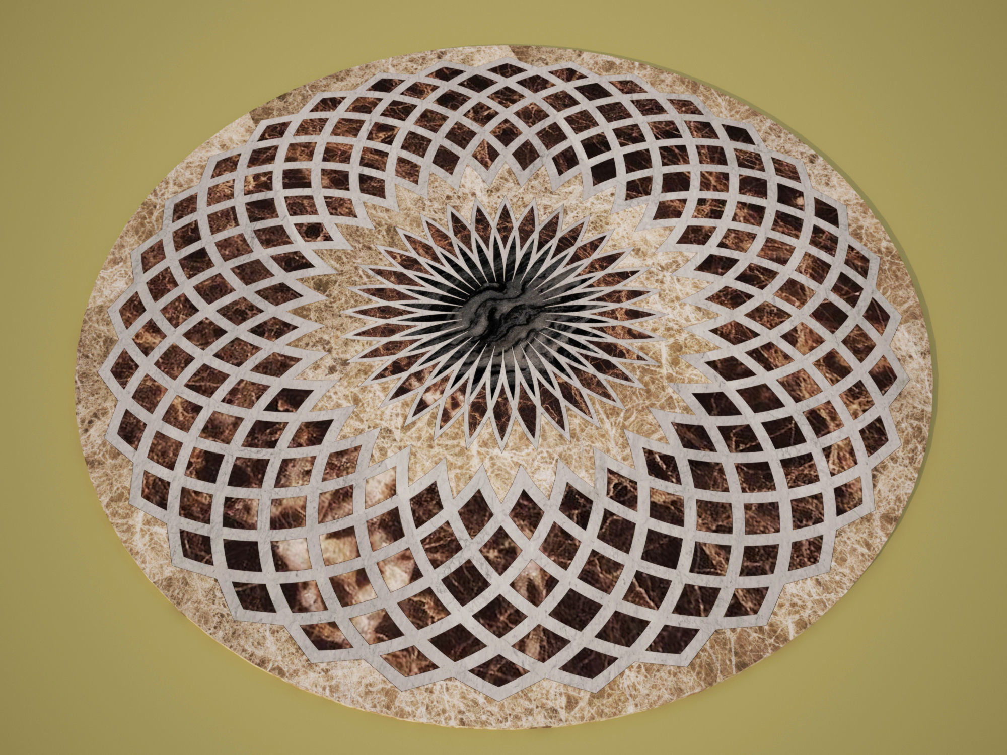 Flooring design Medallion 3d and vector file 3D model_1