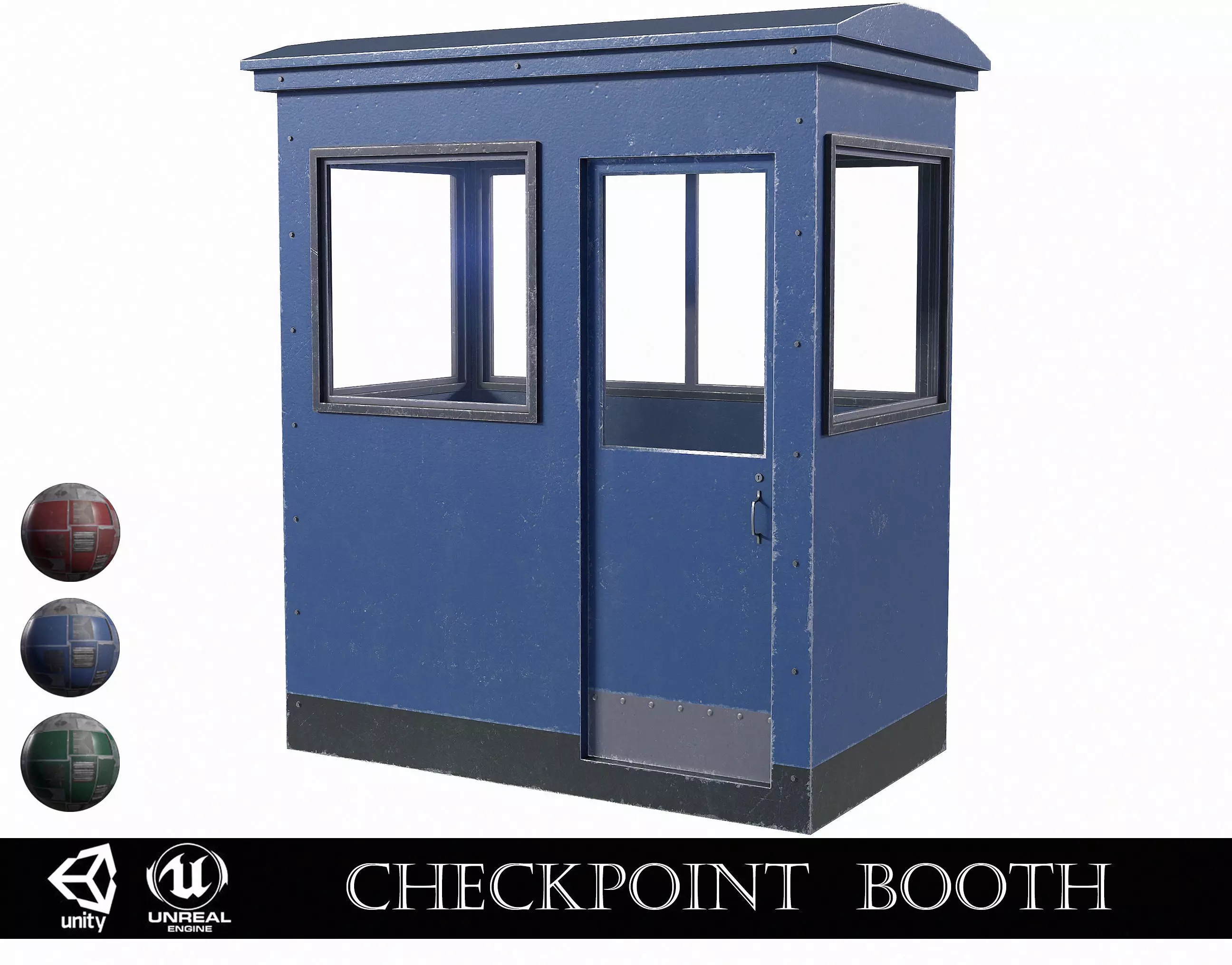Checkpoint Security Booth Low-poly 3D model_0