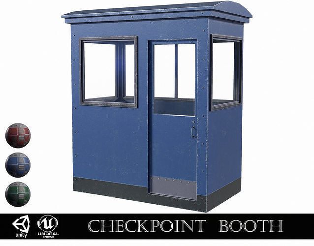 Checkpoint Security Booth Low-poly 3D model