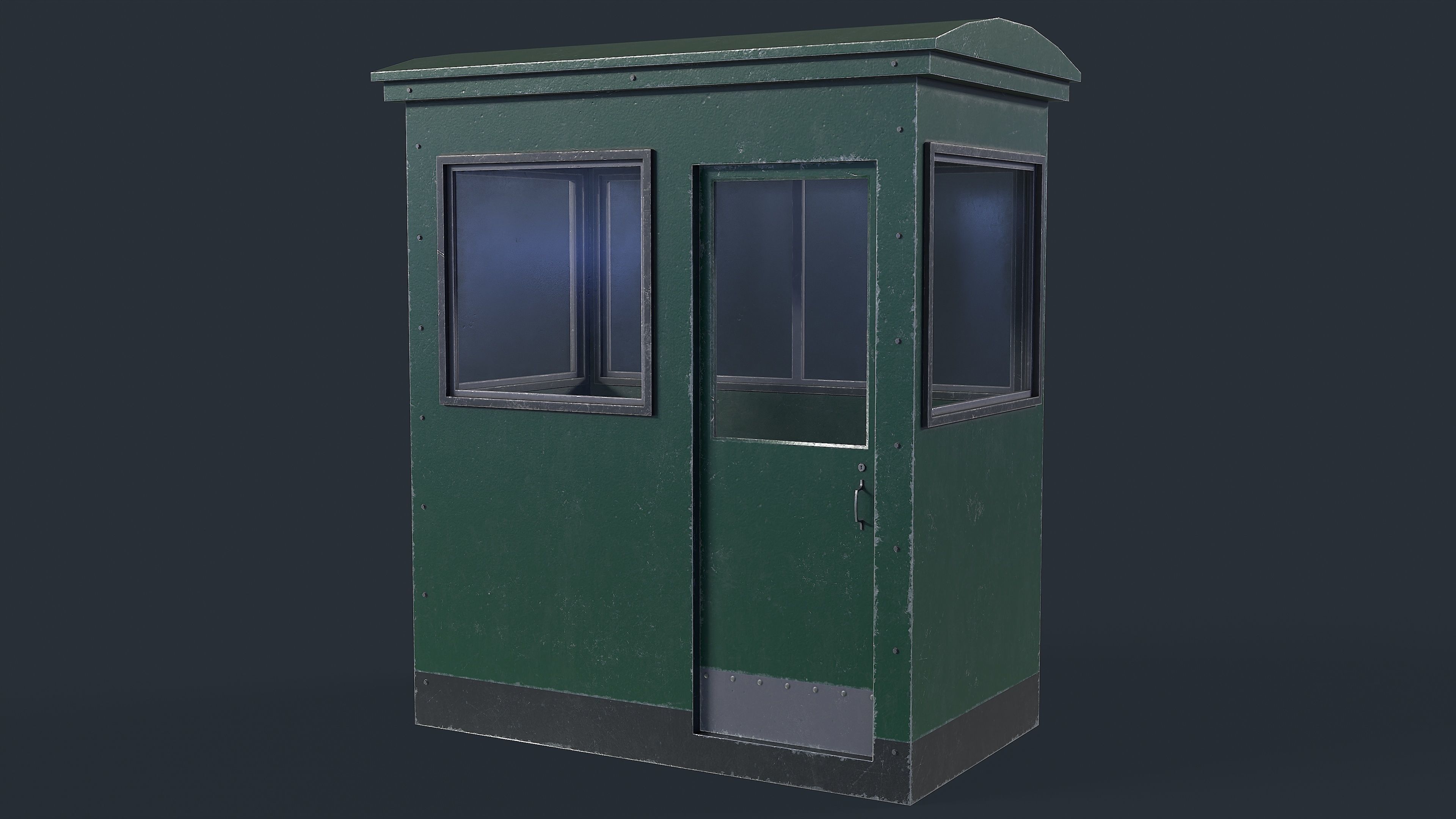 Checkpoint Security Booth Low-poly 3D model_4
