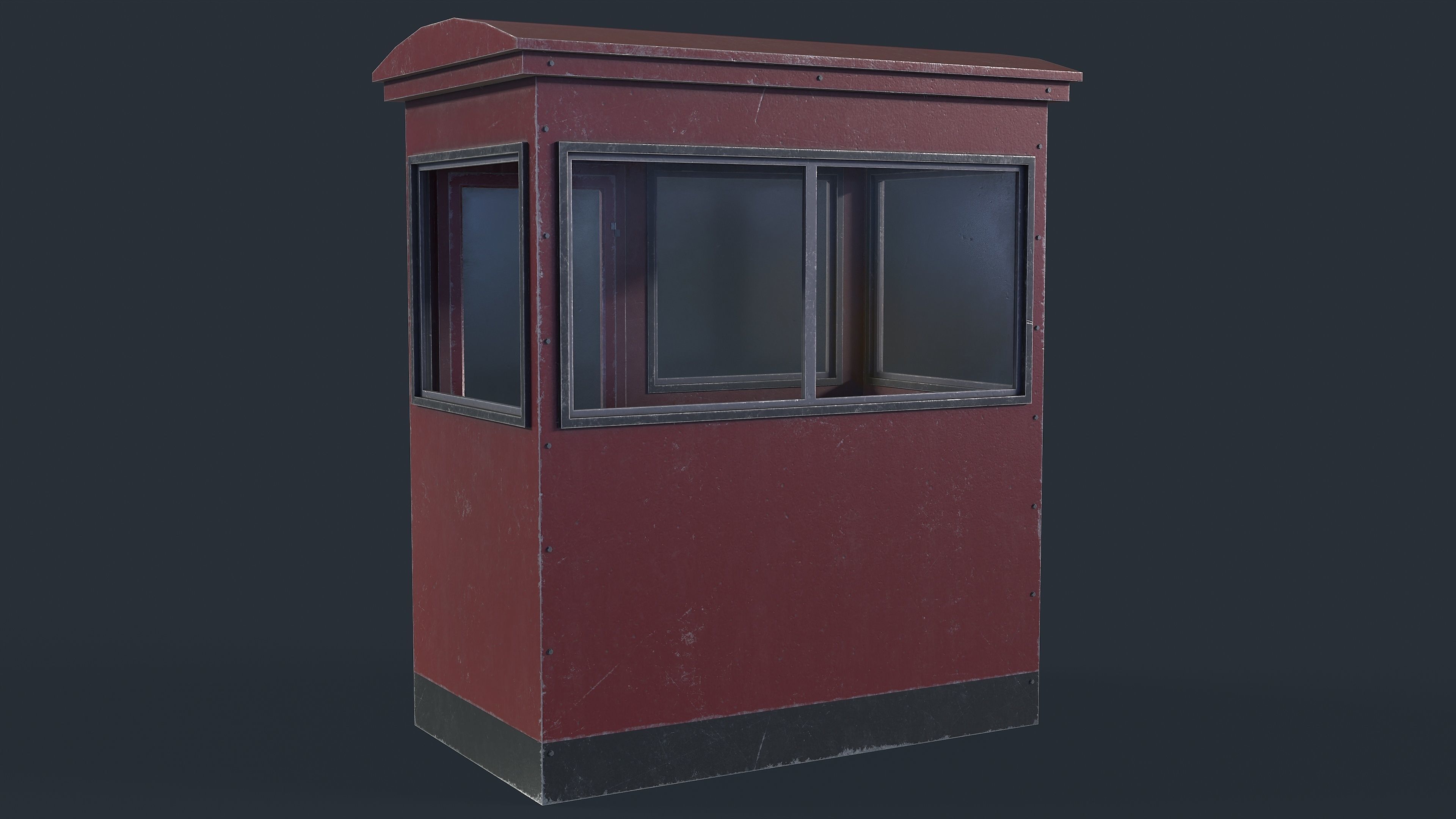 Checkpoint Security Booth Low-poly 3D model_15