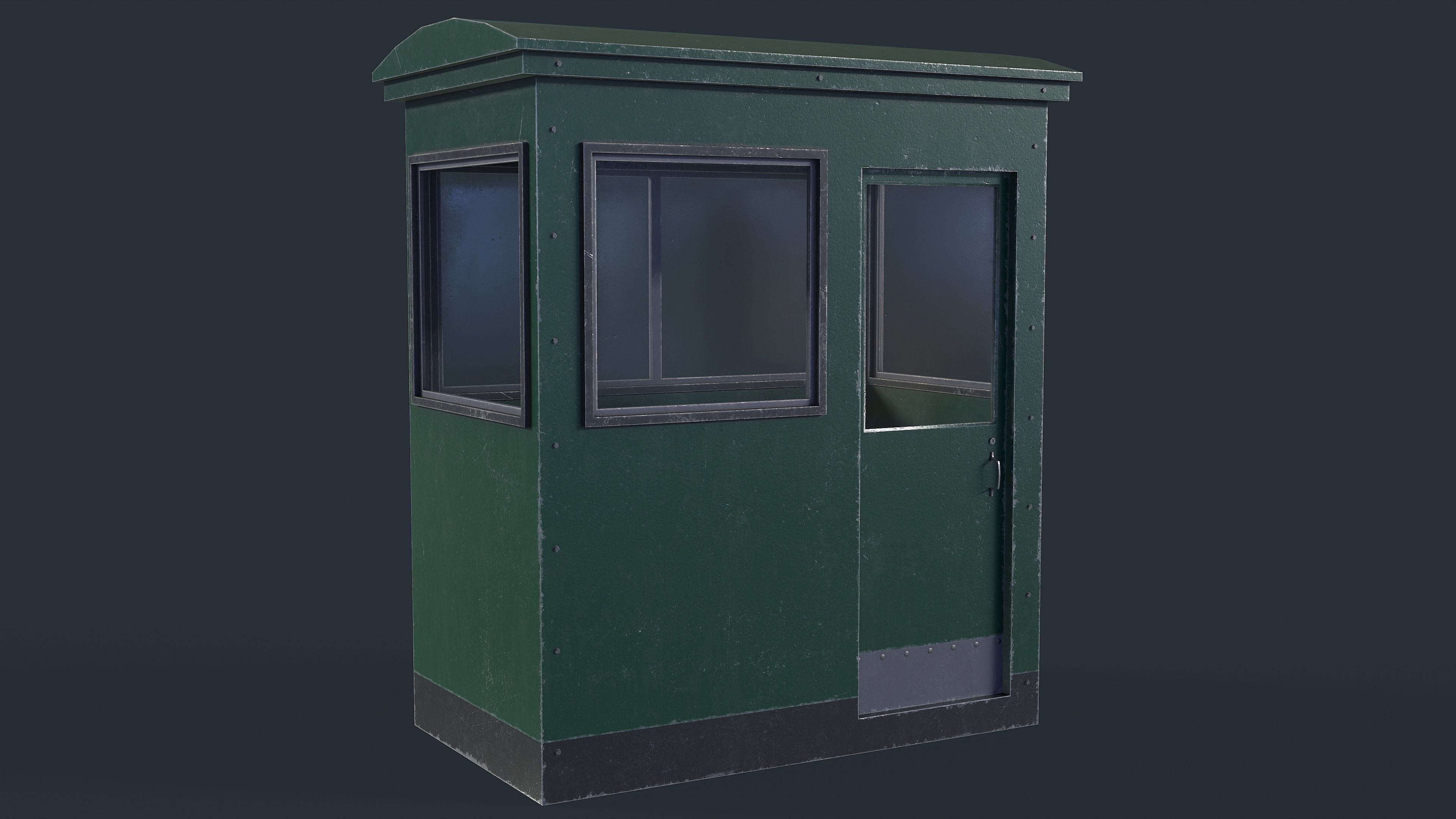 Checkpoint Security Booth Low-poly 3D model_8